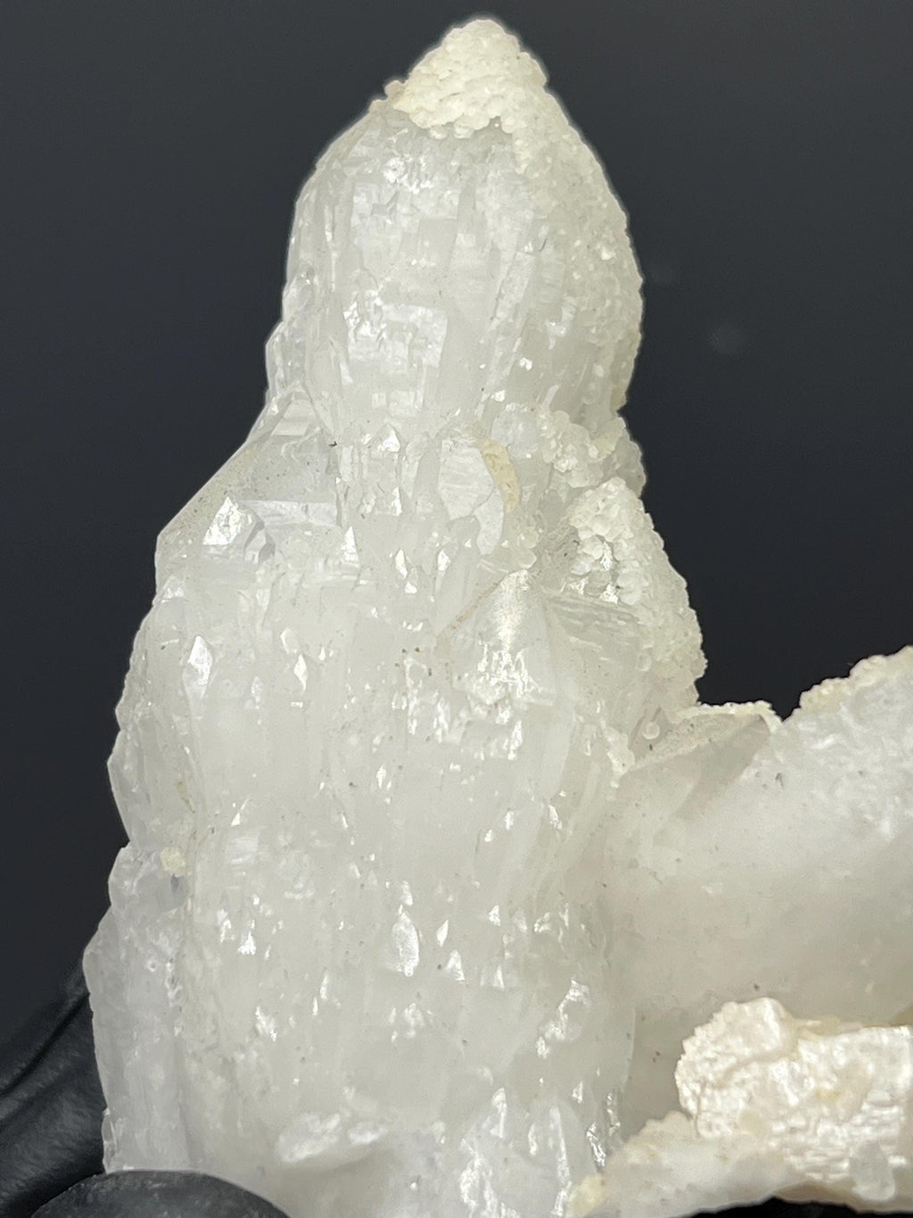 Snow Calcite With Elestial Crystal Quartz - Crystal Gemstone AE 