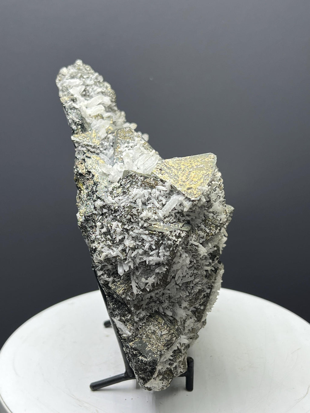 Very Special! Tetrahedrite With Quartz Specimen - Crystal Gemstone AE 