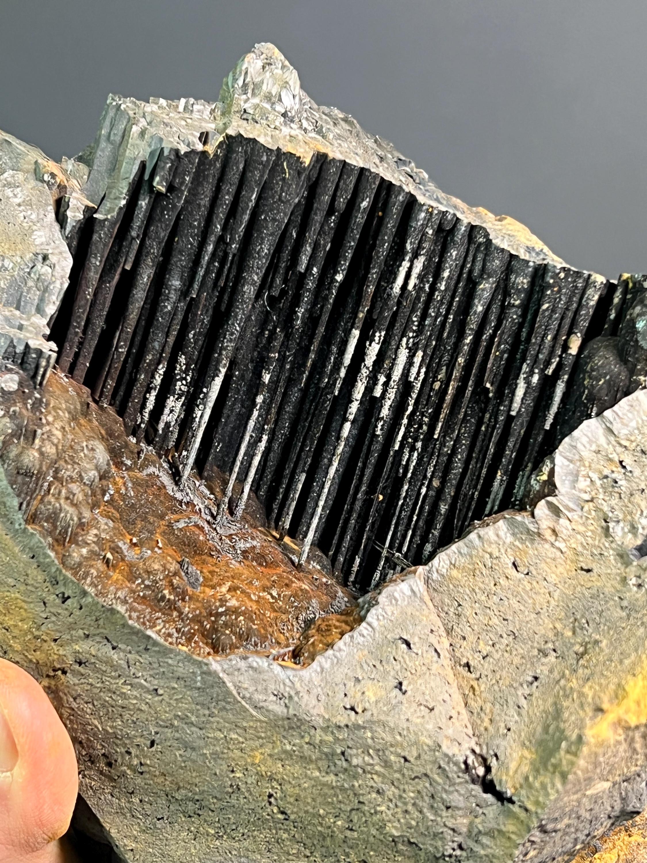 Museum Grade Large Size Limonite And Specularite On Stalactite Goethite - Crystal Gemstone AE 