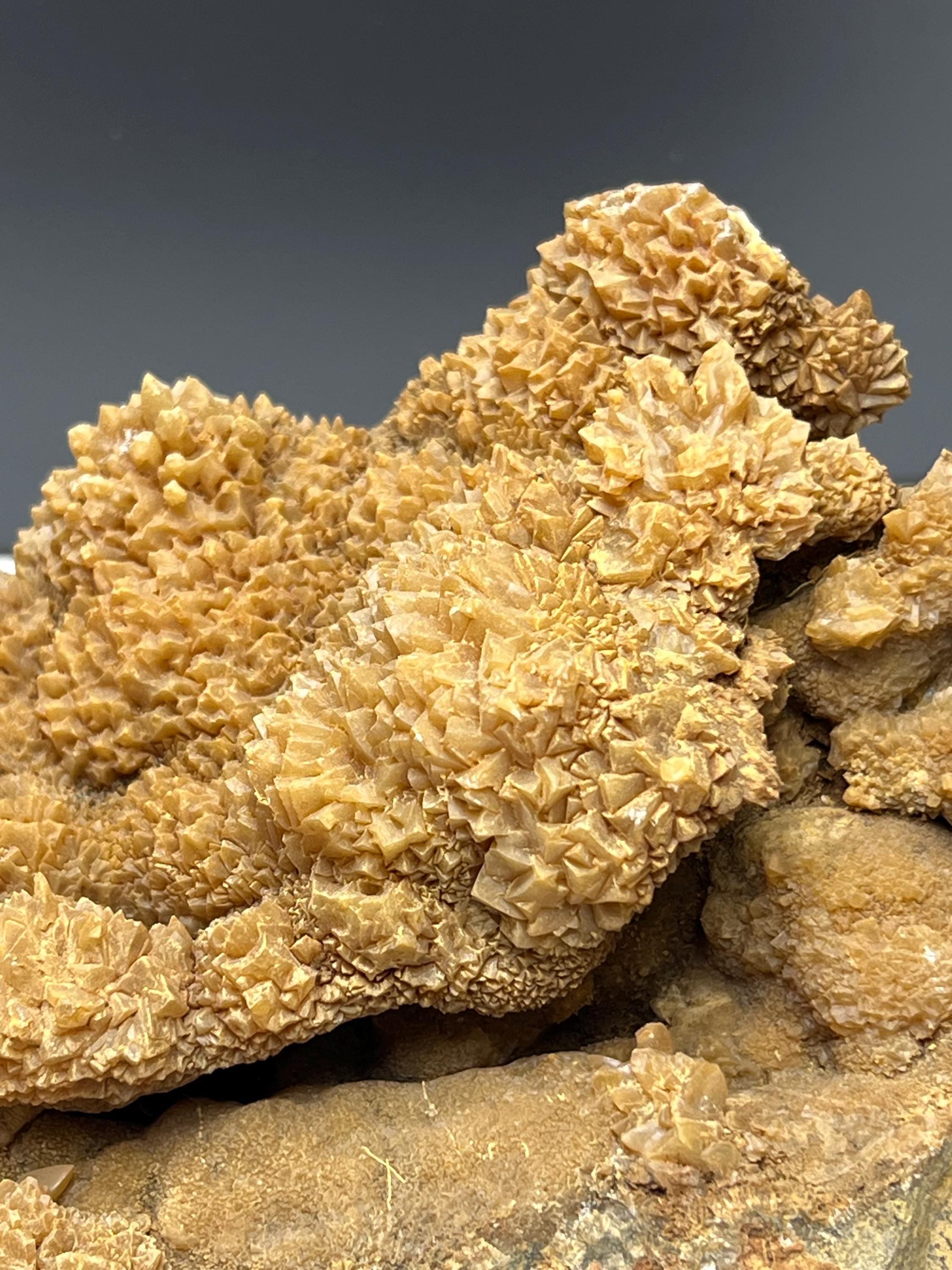 Orange Crystal Calcite Specimen - Crystal Gemstone AE 