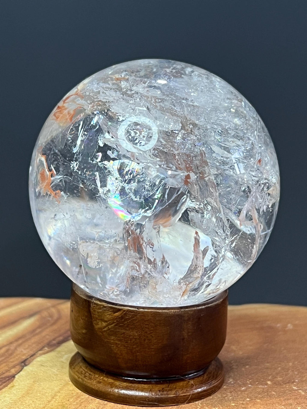 Rainbow Lemurian Quartz Sphere: 6cm Crystal from Brazil - Crystal Gemstone AE 
