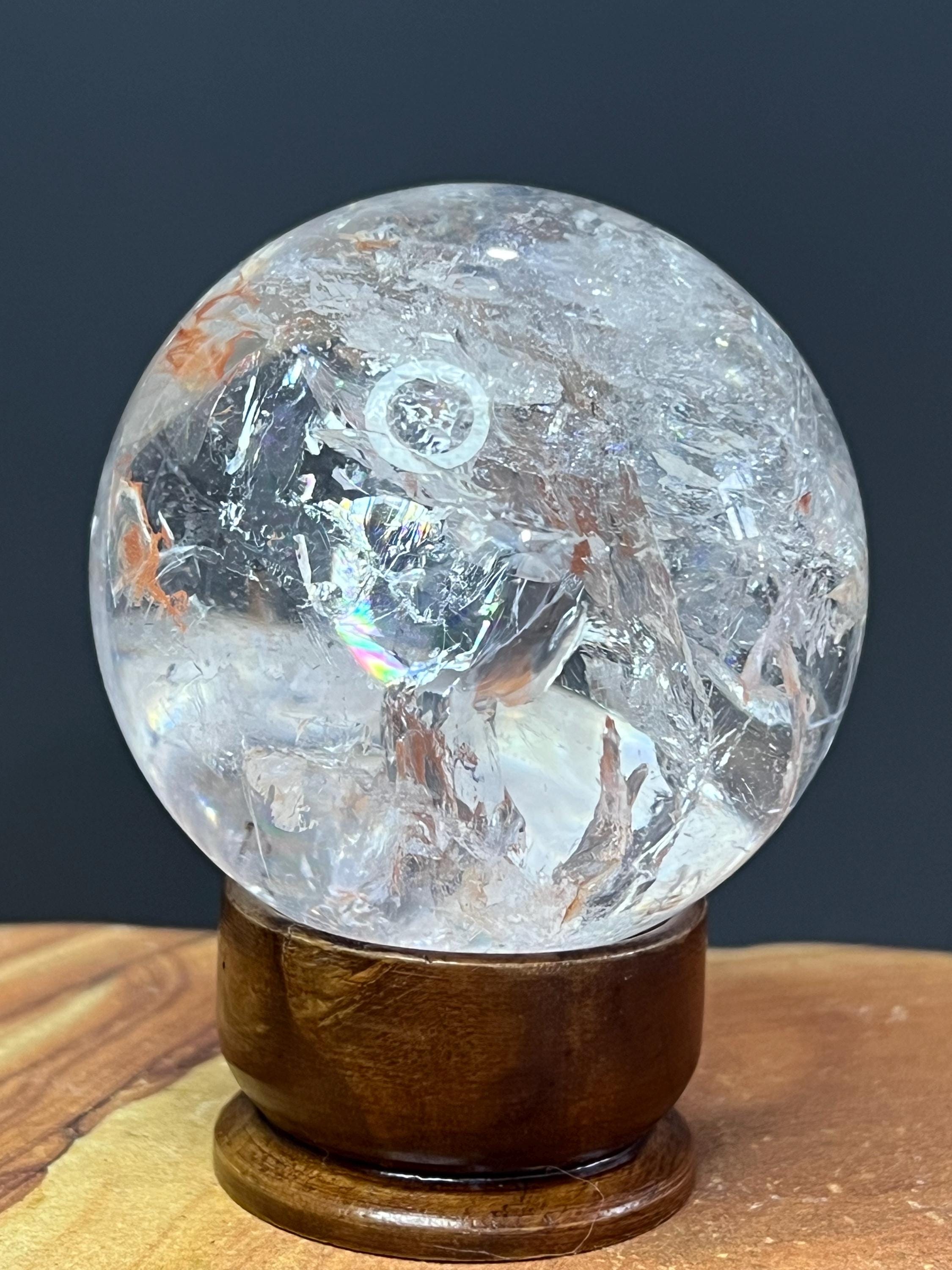 Rainbow Lemurian Quartz Sphere: 6cm Crystal from Brazil - Crystal Gemstone AE 