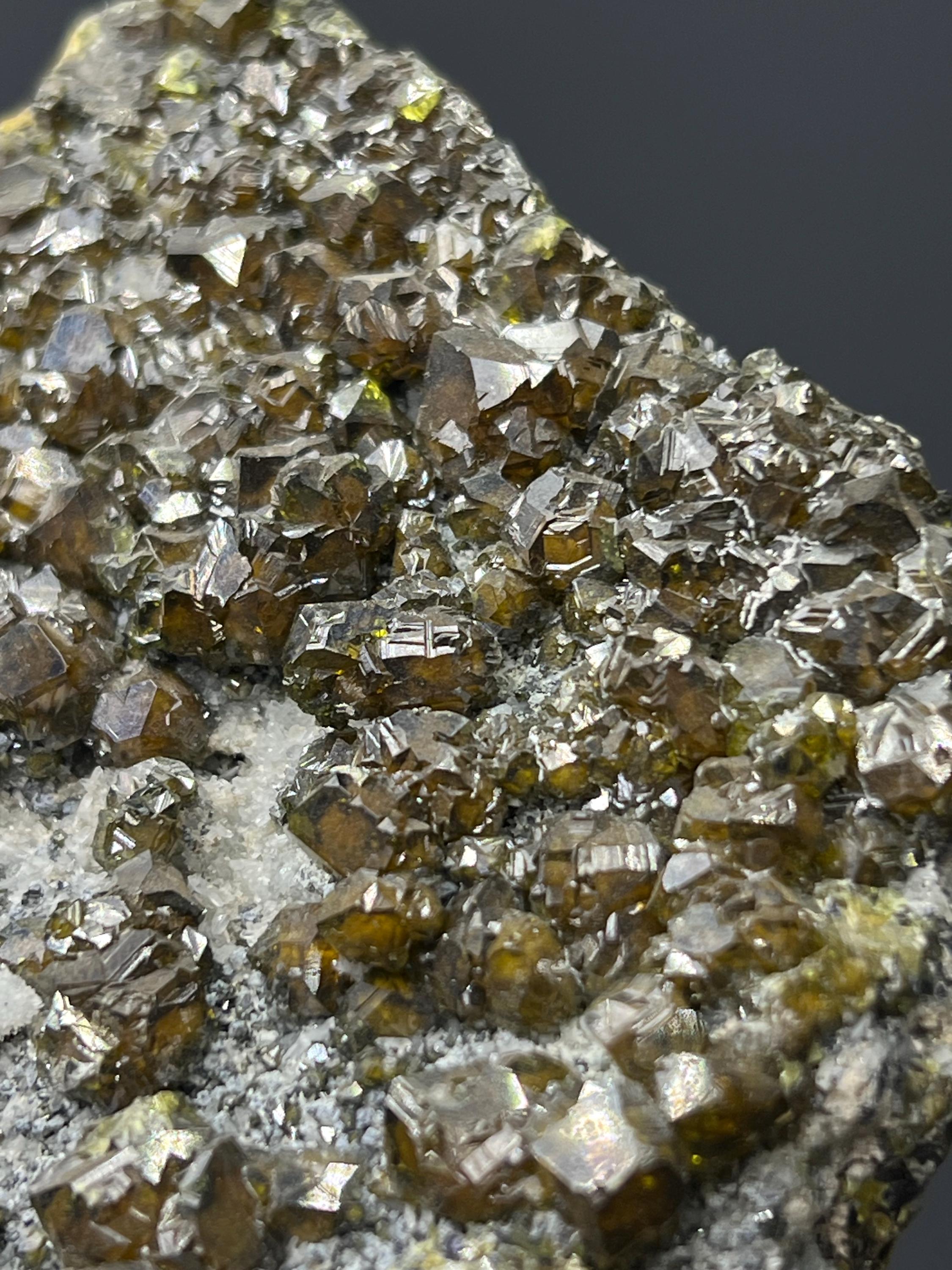 Brownish Color Garnet On Matrix Specimen - Crystal Gemstone AE 