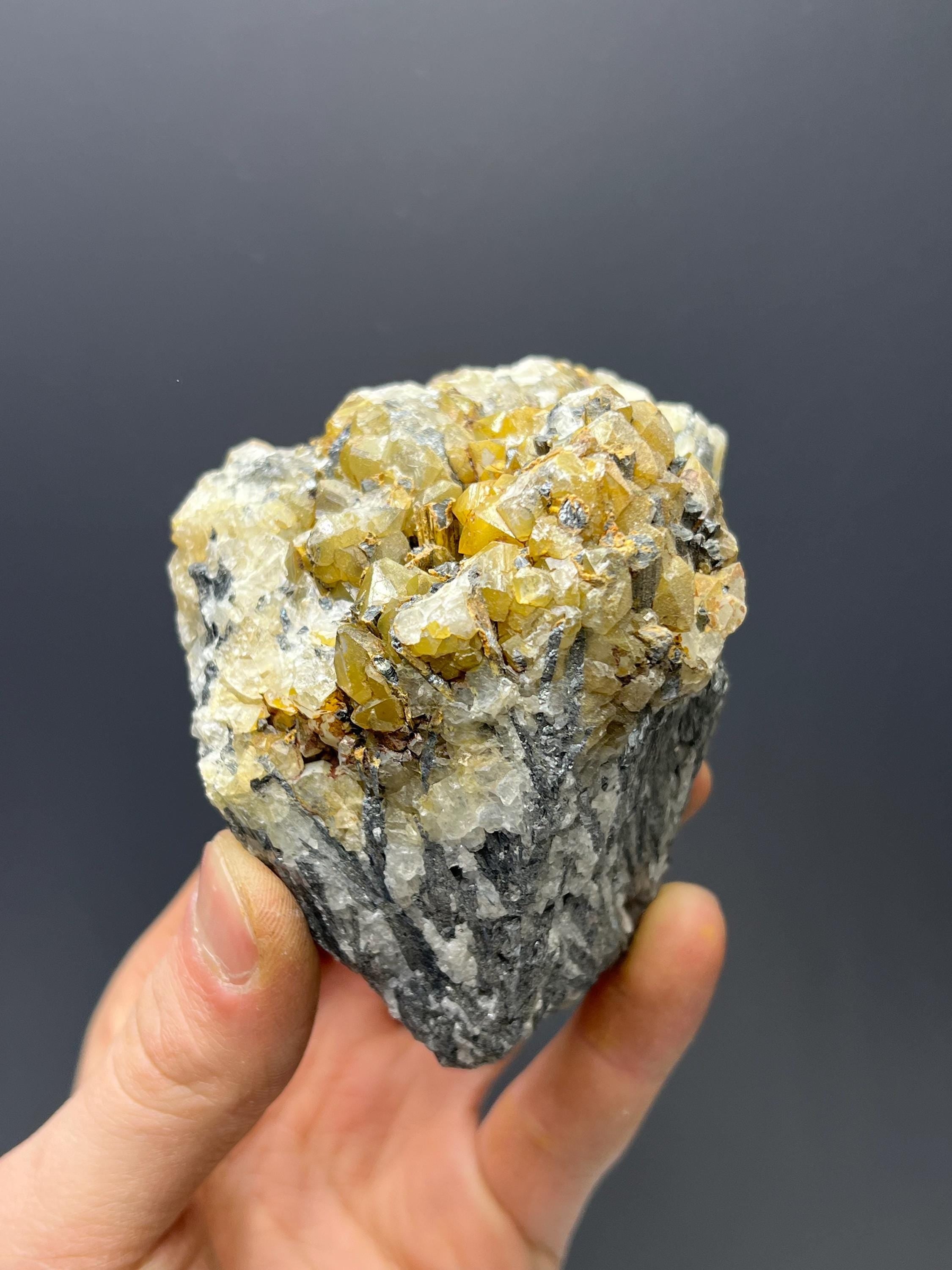 Galena With Crystal Calcite - Crystal Gemstone AE 