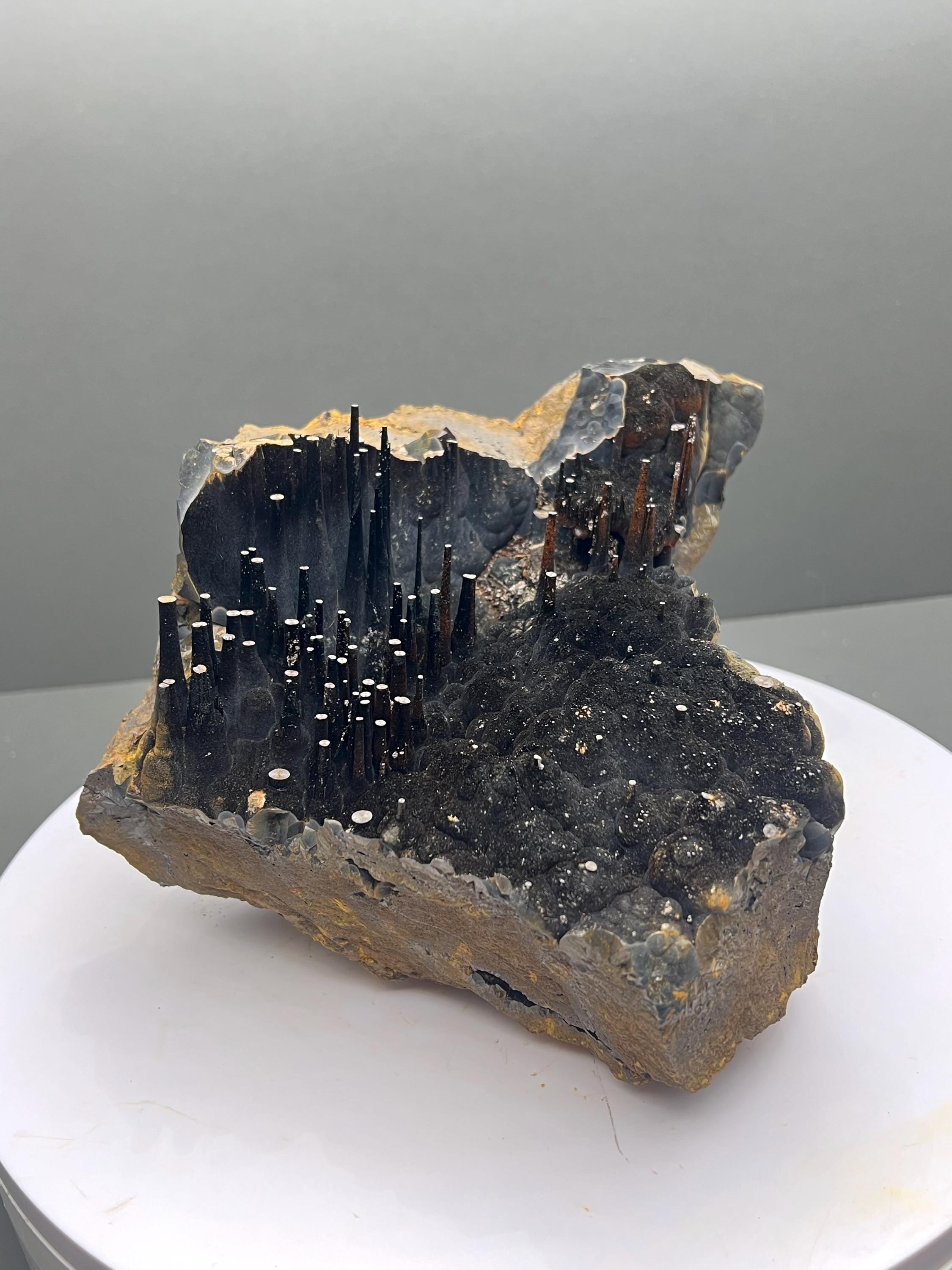Museum Quality, Large Size Limonite On Stalactite Goethite, For Special Collections - Crystal Gemstone AE 