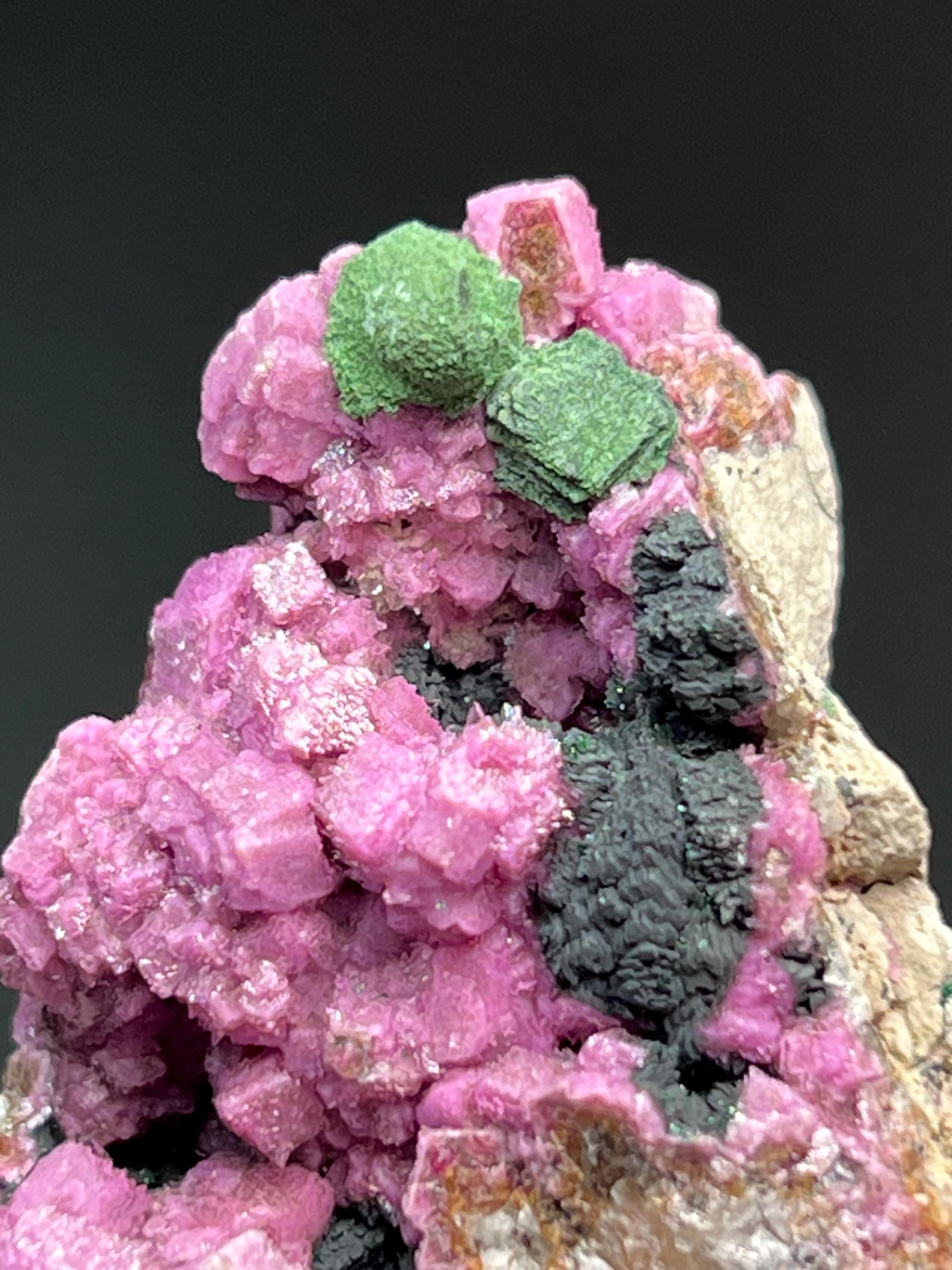Kolwezite / Malachite On Cobalton Calcite On Quartz - Crystal Gemstone AE 