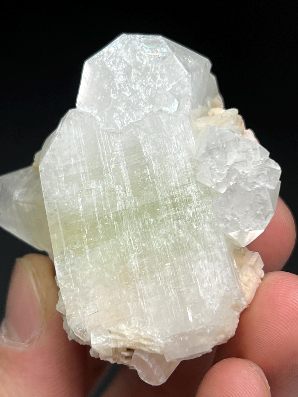 Fluorapophyllite With Apophyllite Stilbite - Crystal Gemstone AE 