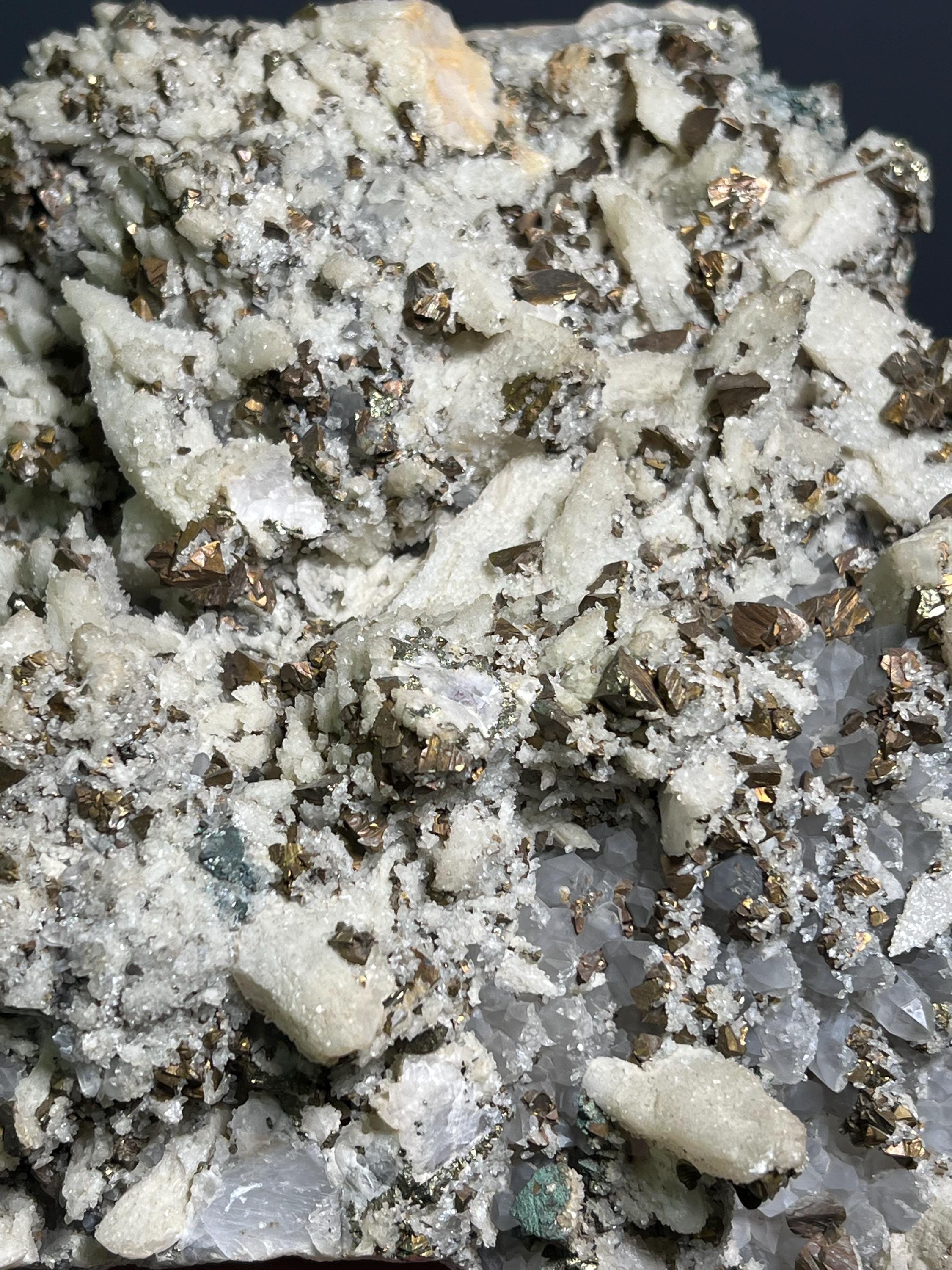 Pyrite On Calcite On Quartz, 5,3kg - Crystal Gemstone AE 