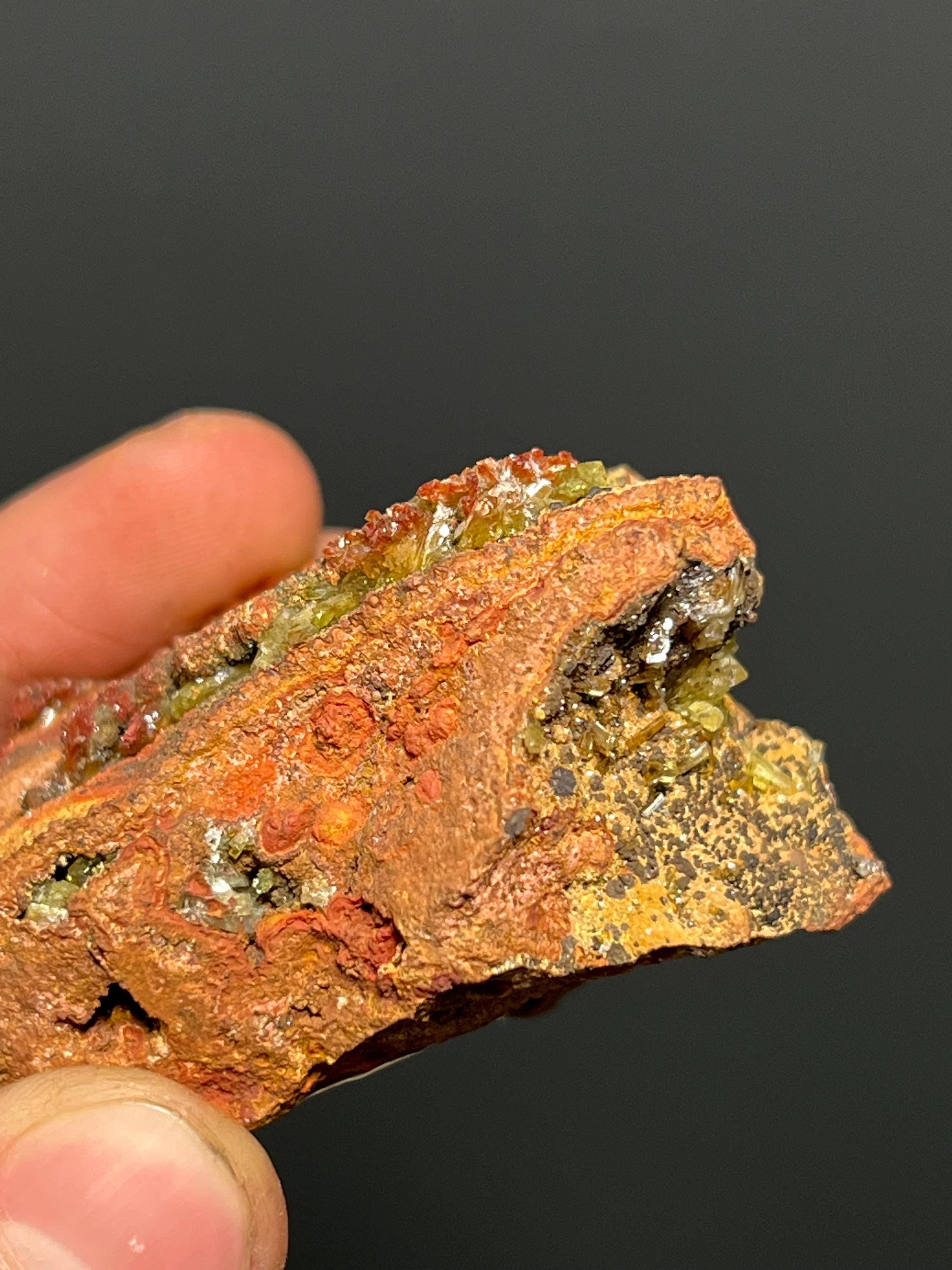 Adamite Goethite - Mexico - Crystal Gemstone AE 