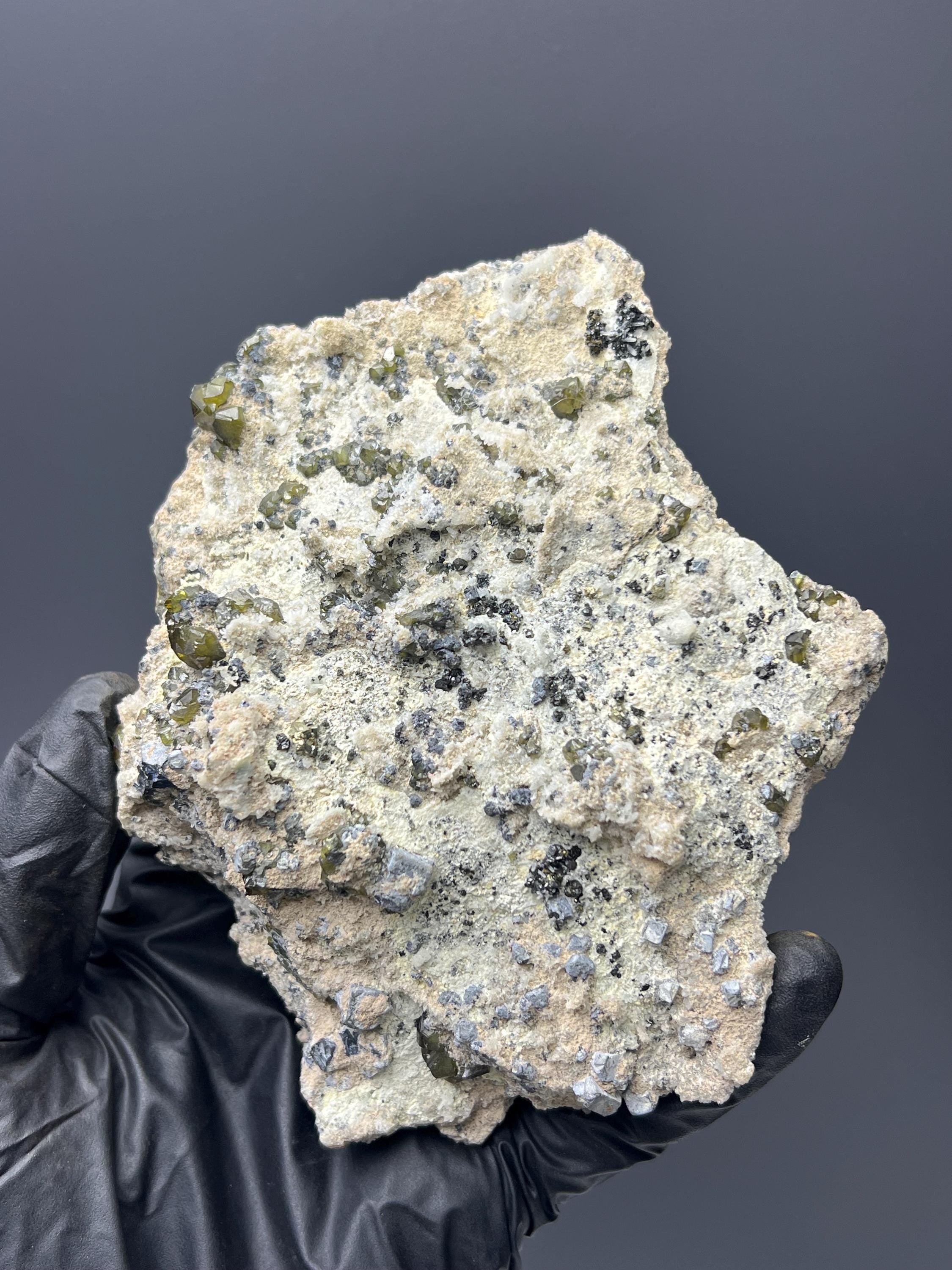 Brownish Color Garnet On Matrix Specimen - Crystal Gemstone AE 