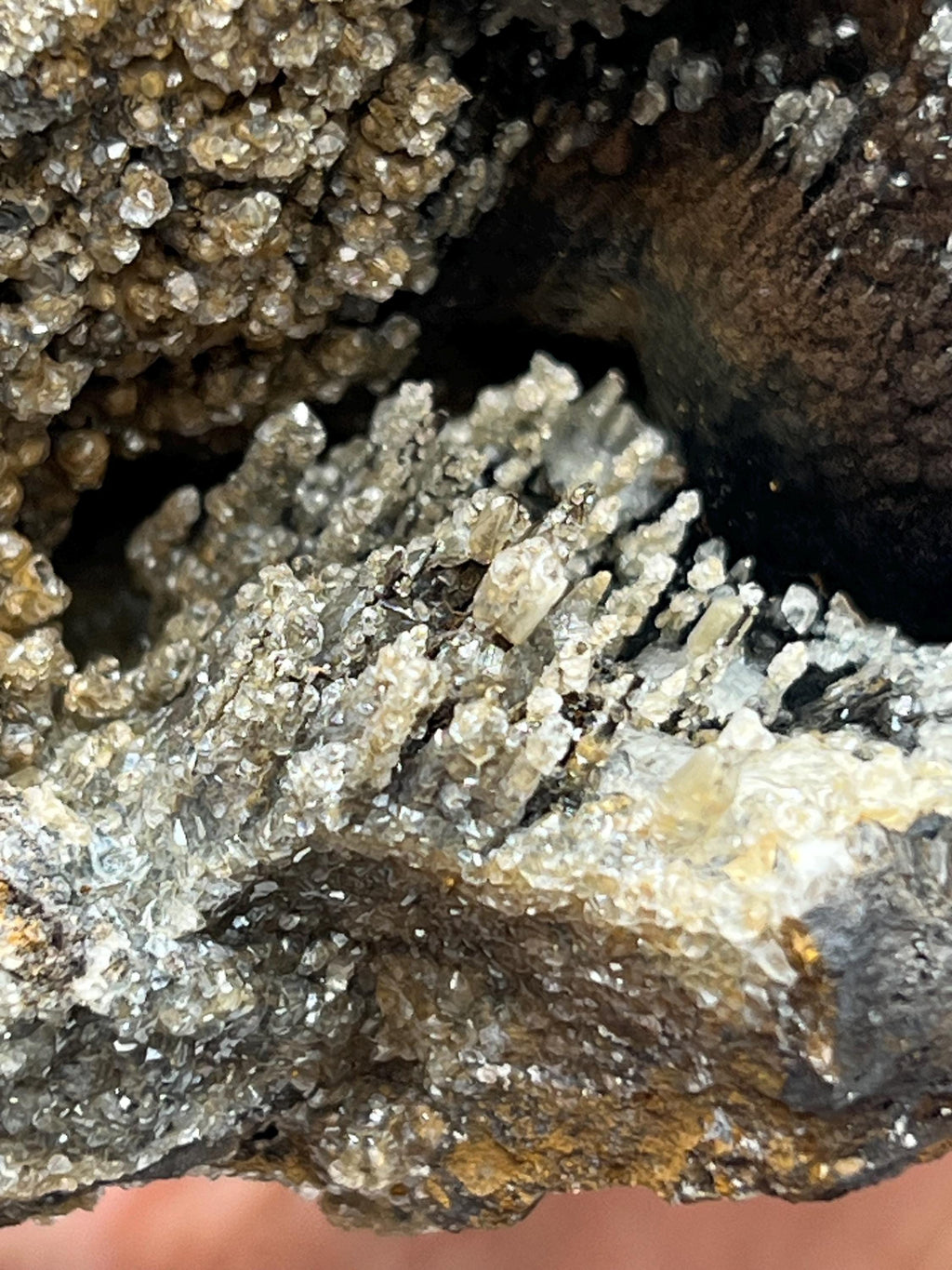 Crystal Calcite on Goethite Stalactite, Turkish Mineral Specimen - Crystal Gemstone AE 