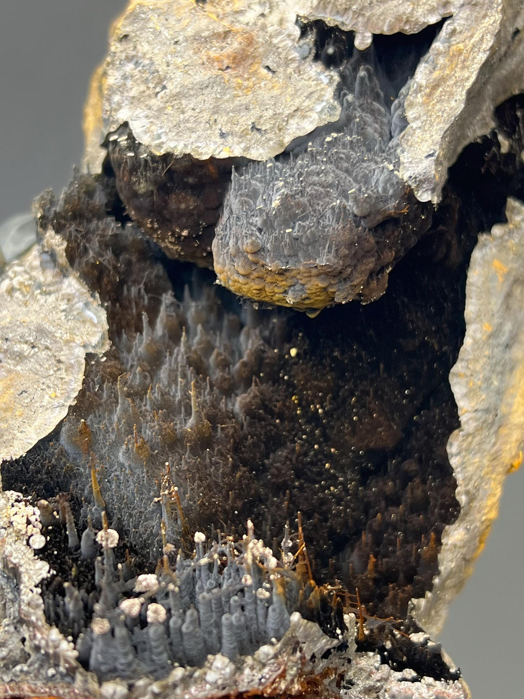 Museum Grade, Cave Shaped Limonite And Specularite On Stalactite Goethite Specimen, For Special Collection - Crystal Gemstone AE 