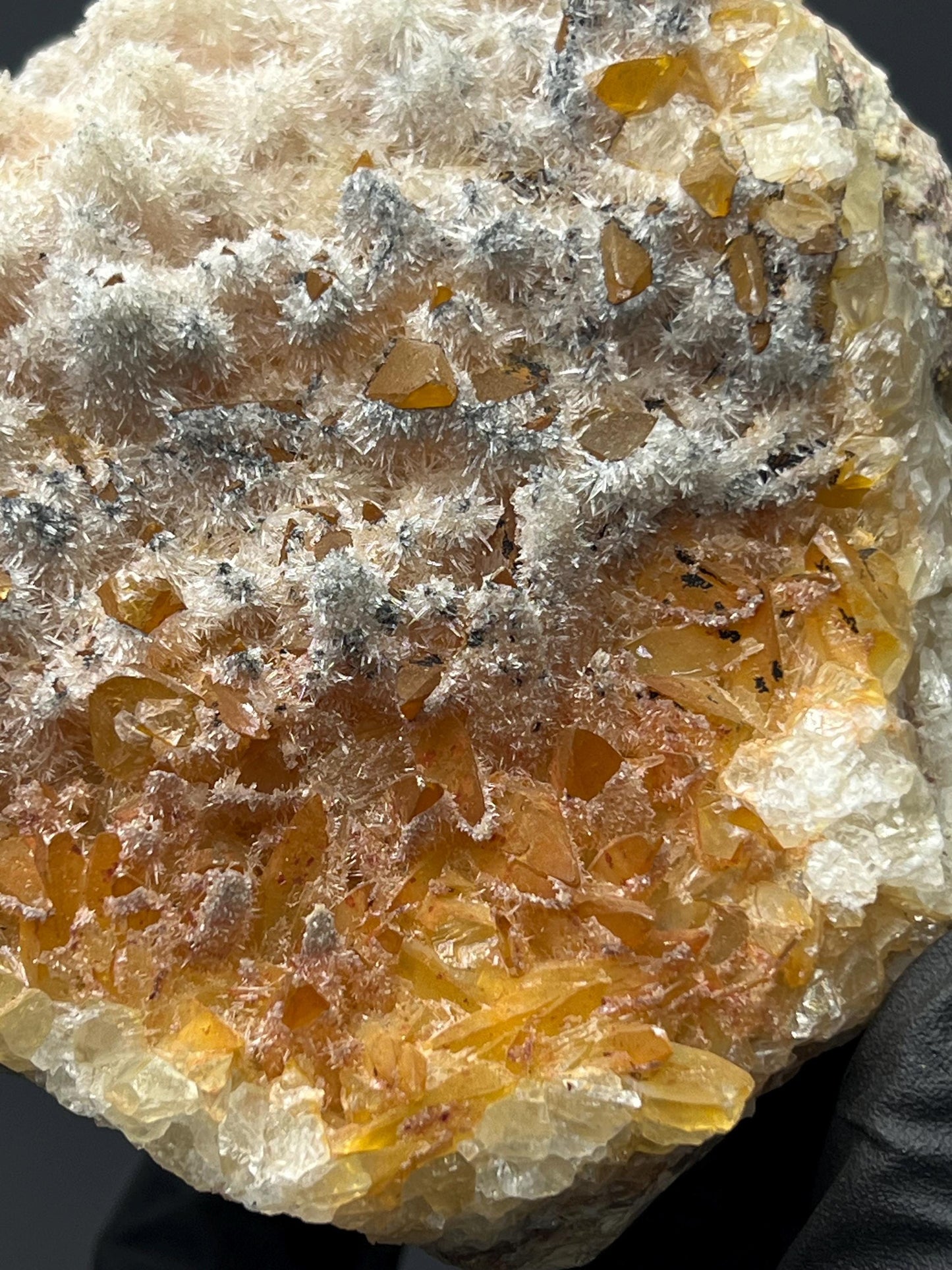 Feather Crystal Calcite Specimen, Orange Crystal from Turkey