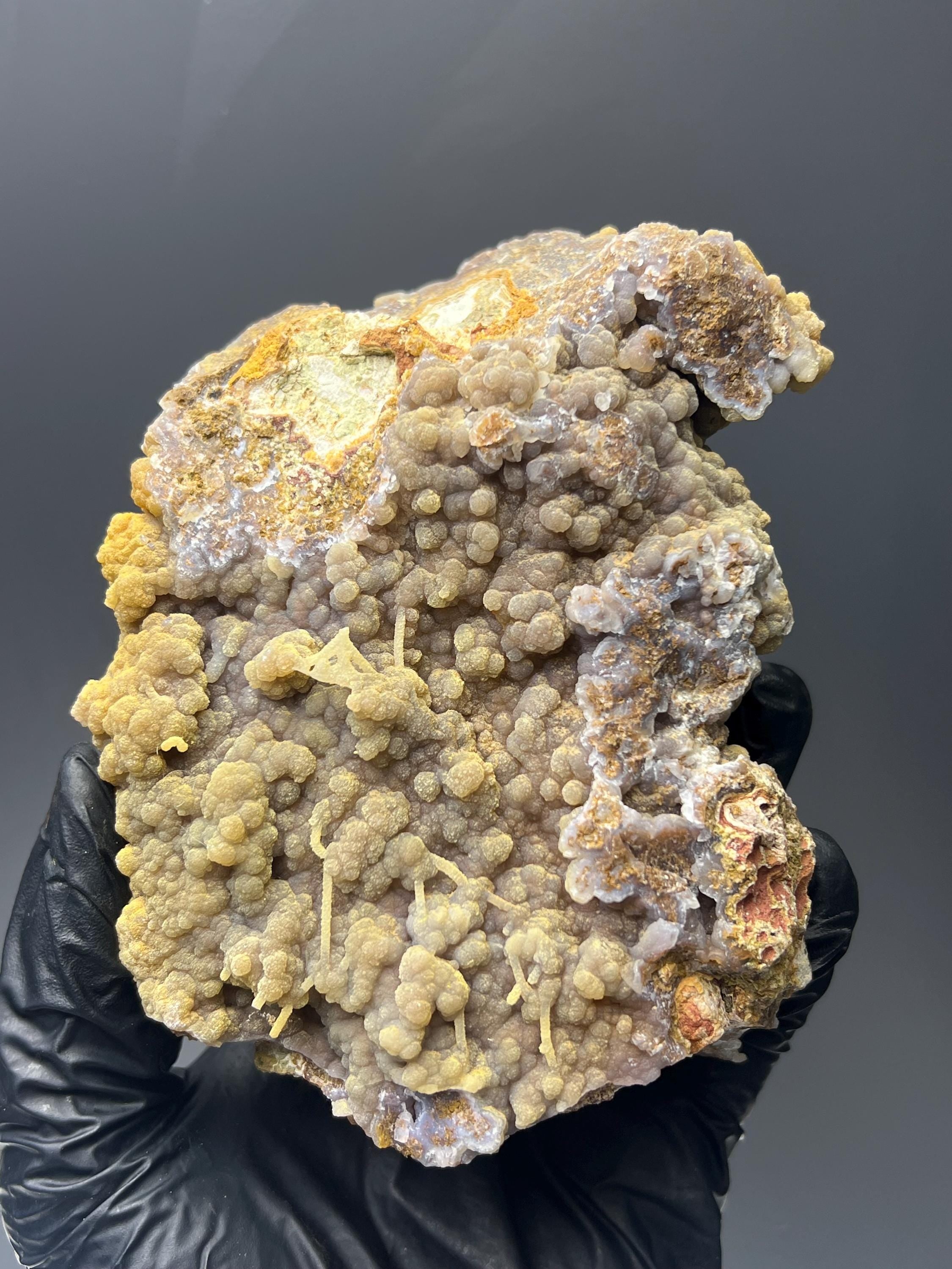 Botryoidal And Small Stalactite Formation Chalcedony Specimen - Crystal Gemstone AE 