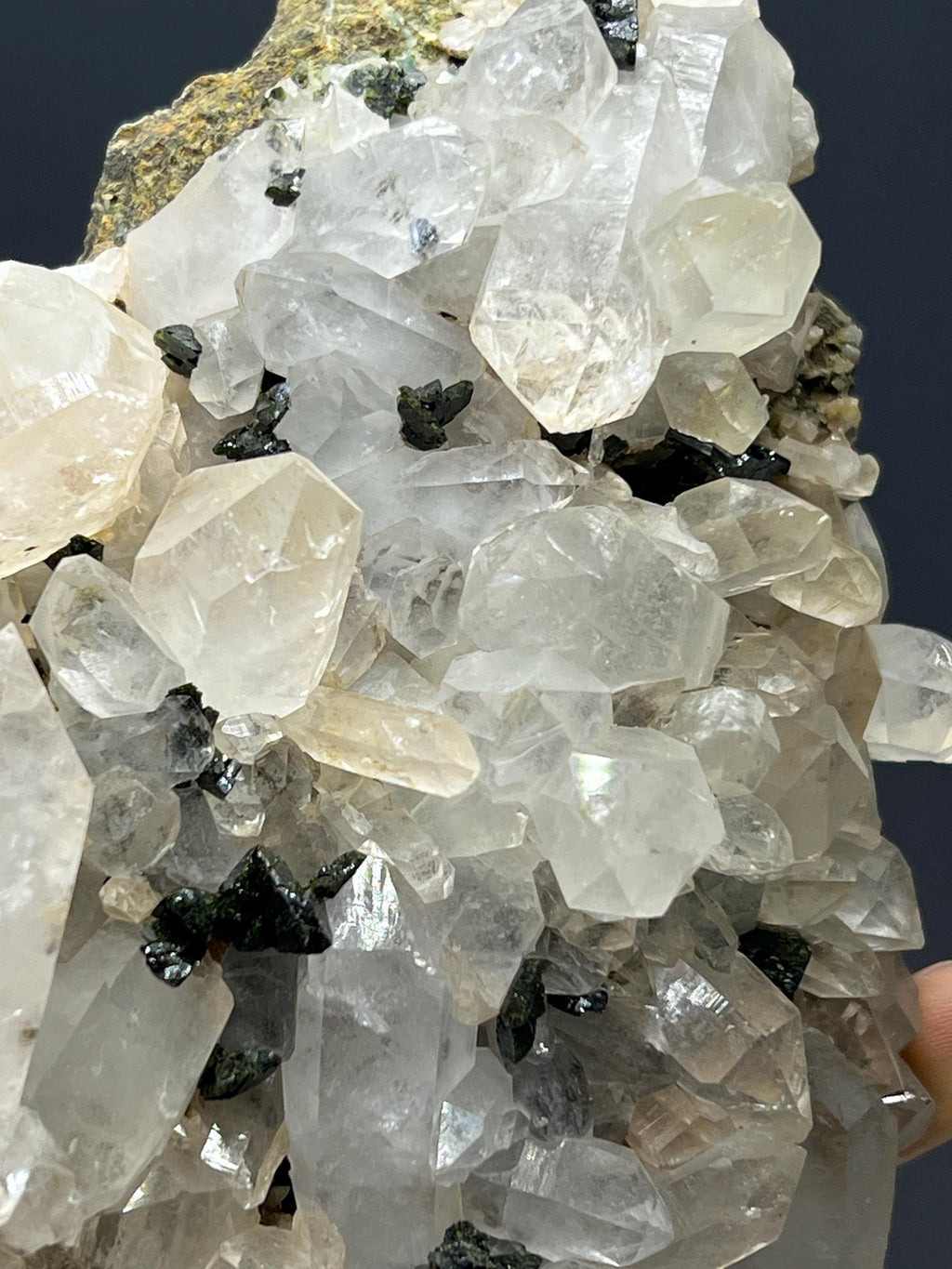 Epidote Quartz Specimen - Crystal Gemstone AE 