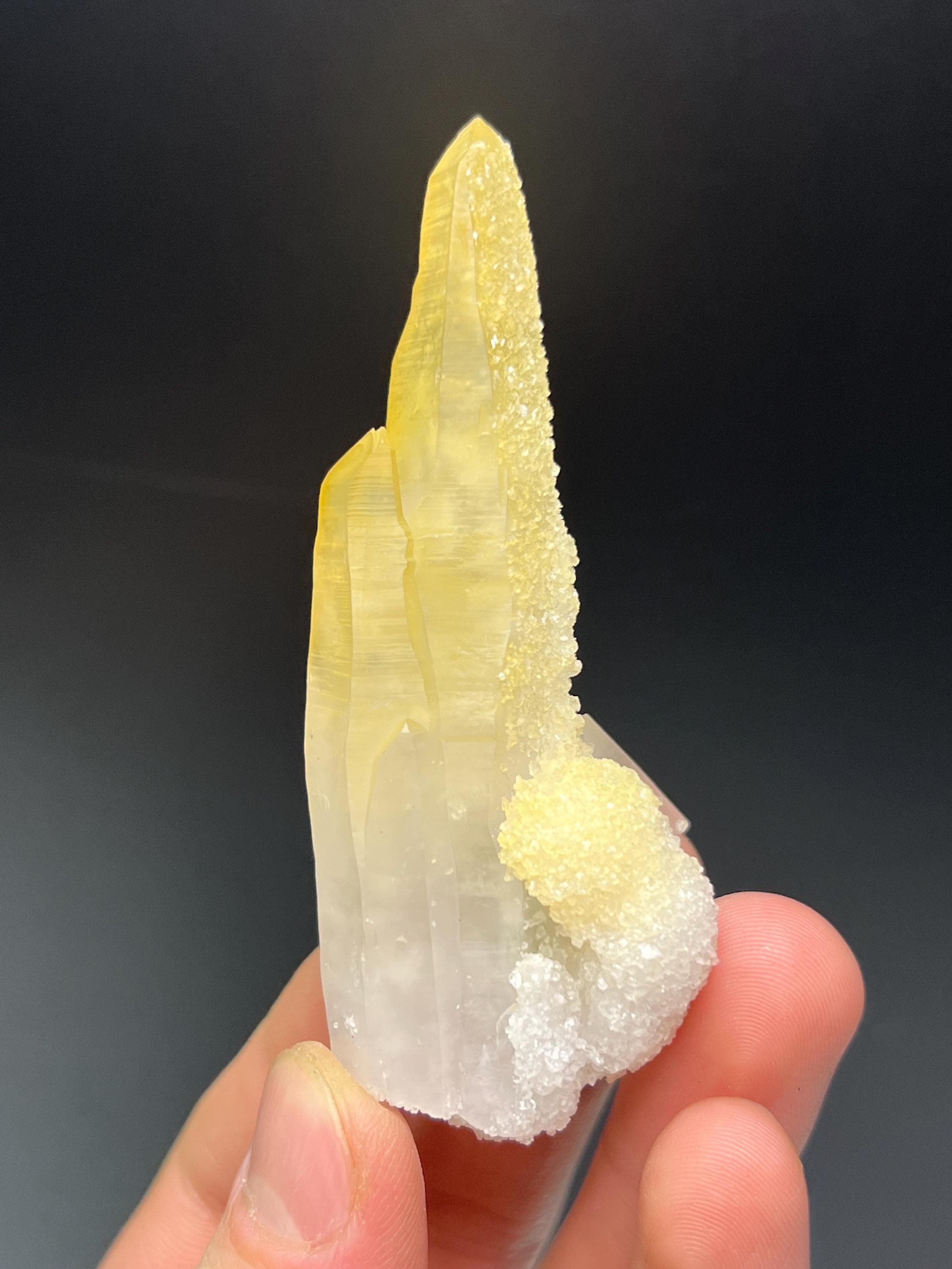 Calcite With Yellow Crystal Quartz - Crystal Gemstone AE 