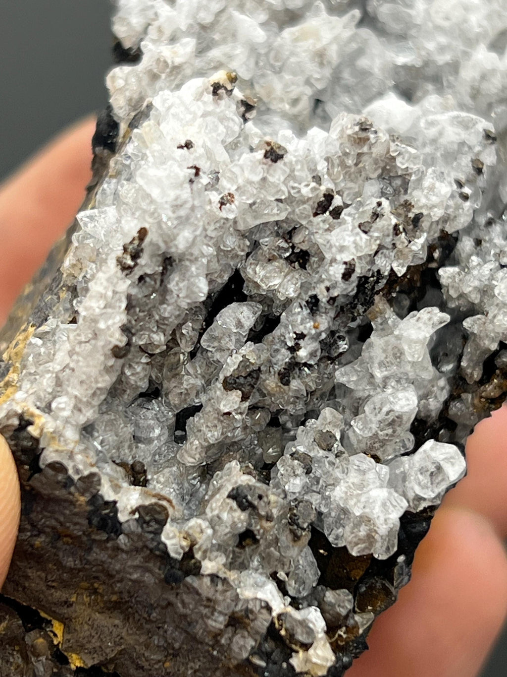 Crystal Calcite On Small Stalactites Hematite Specimen - Crystal Gemstone AE 