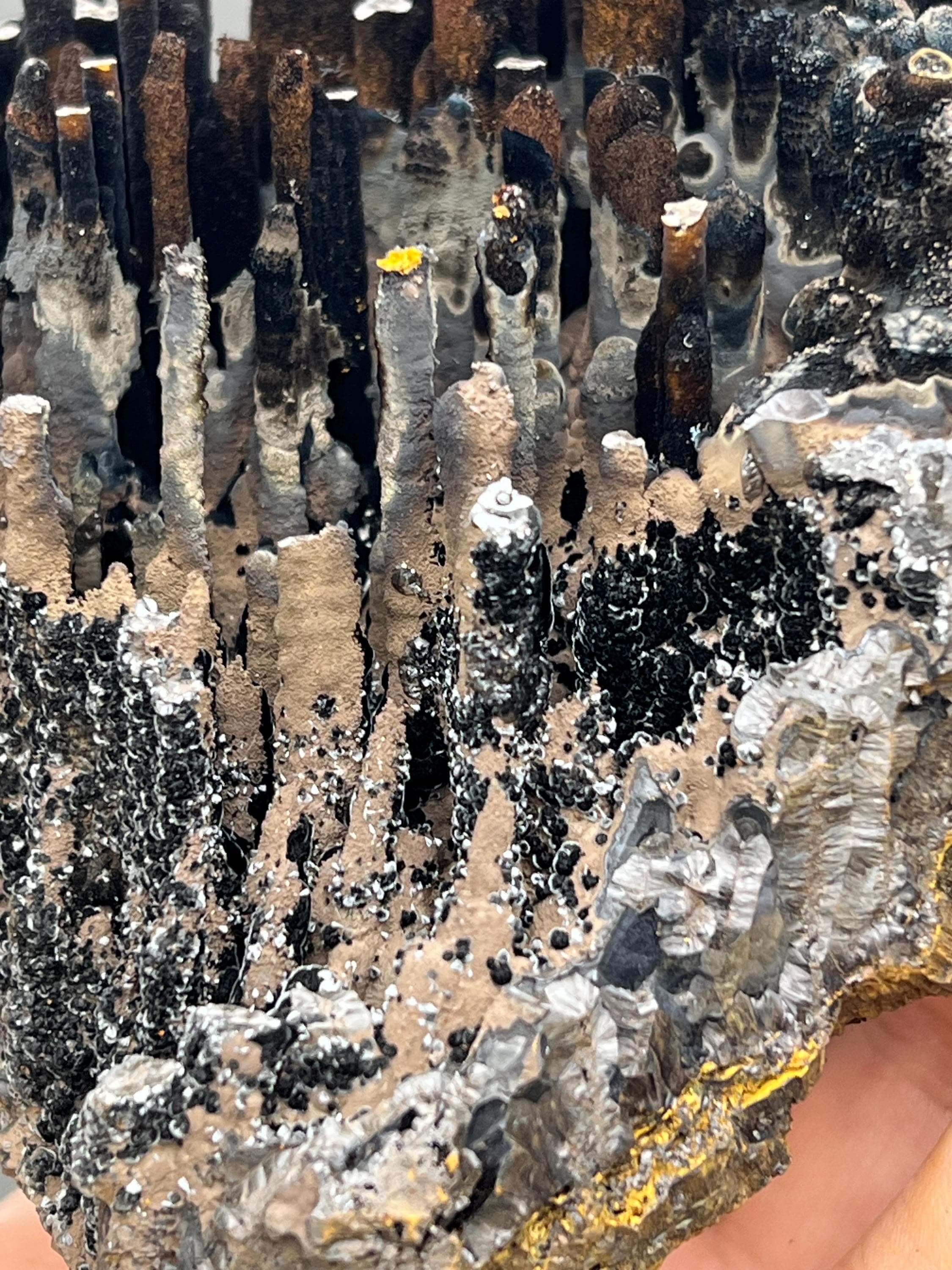 Limonite And Specularite on Goethite Stalactite, Rare Mineral Specimen - Crystal Gemstone AE 