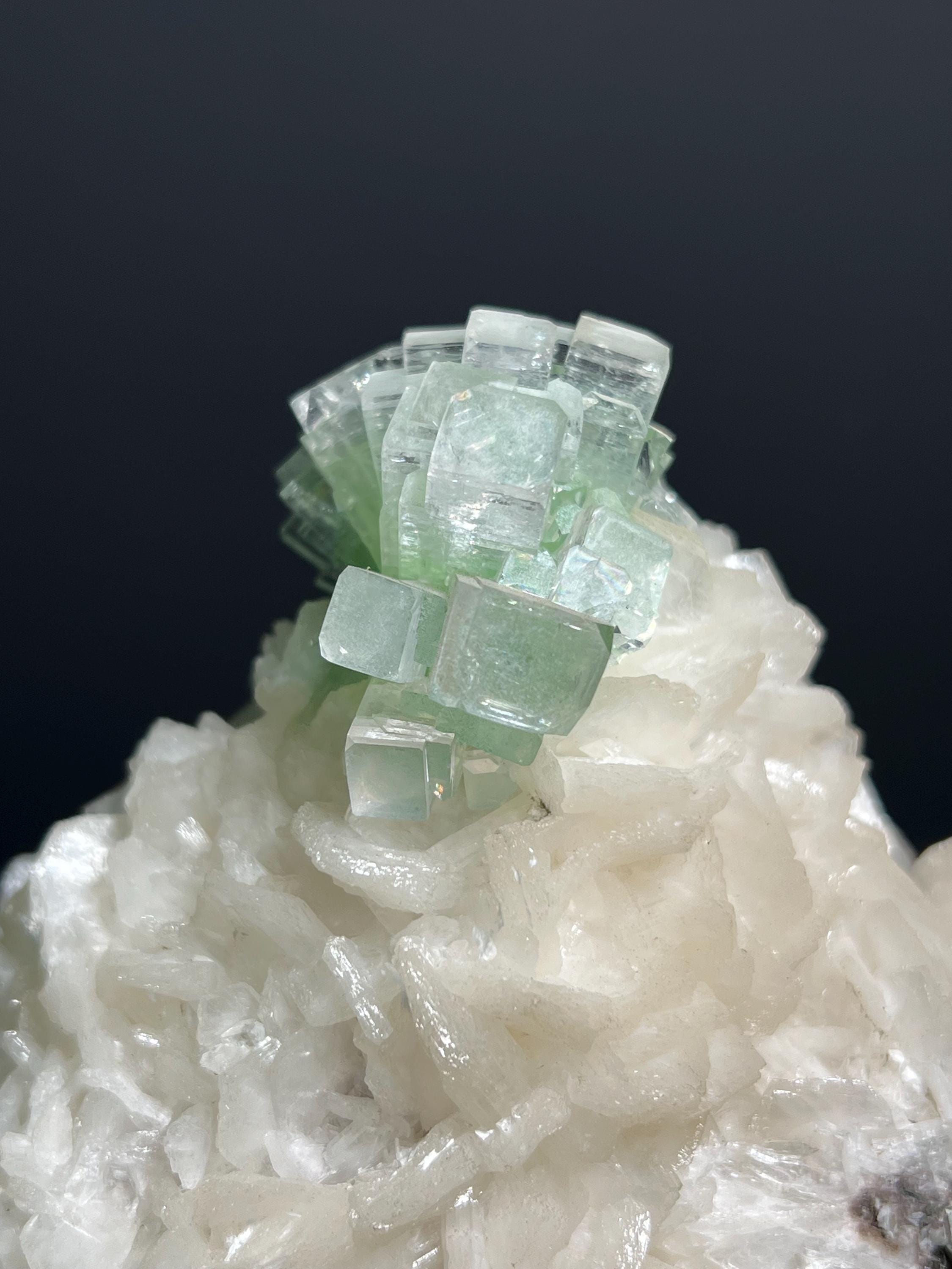 Museum Grade, Discoball Fluorapophyllite With Stilbite - Crystal Gemstone AE 