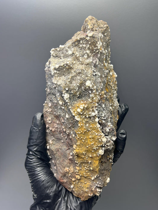 Crystal Barite And Calcite On Hematite