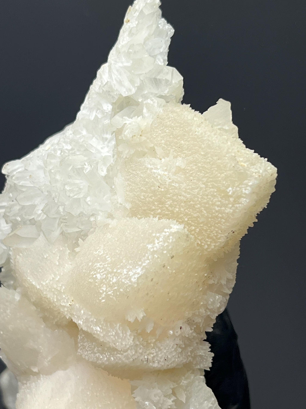 Lilac Calcite With Crystal Quartz - Crystal Gemstone AE 