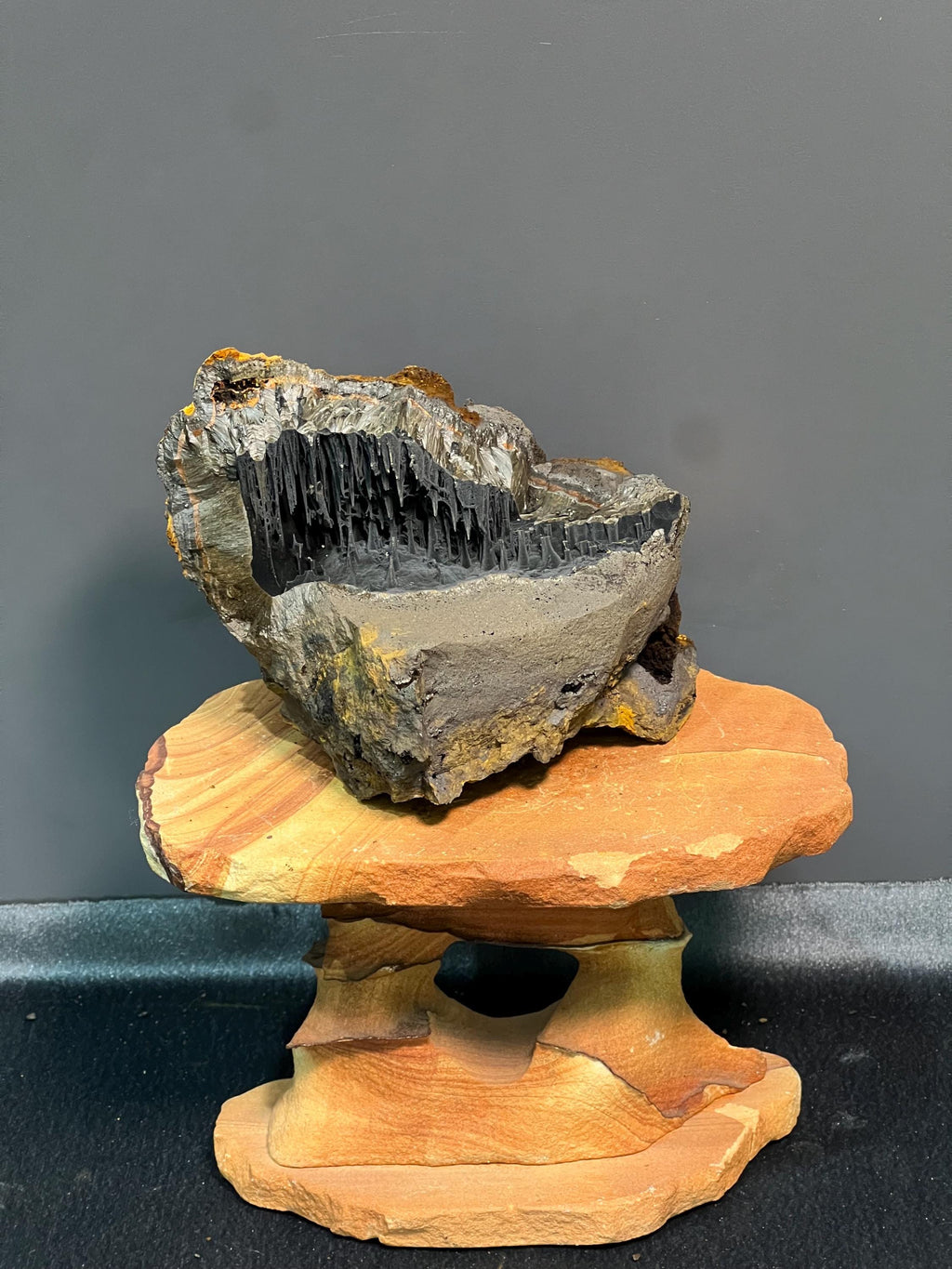 Museum Grade Cave Shaped Velvet Function Stalactite Goethite, For Special Collection - Crystal Gemstone AE 