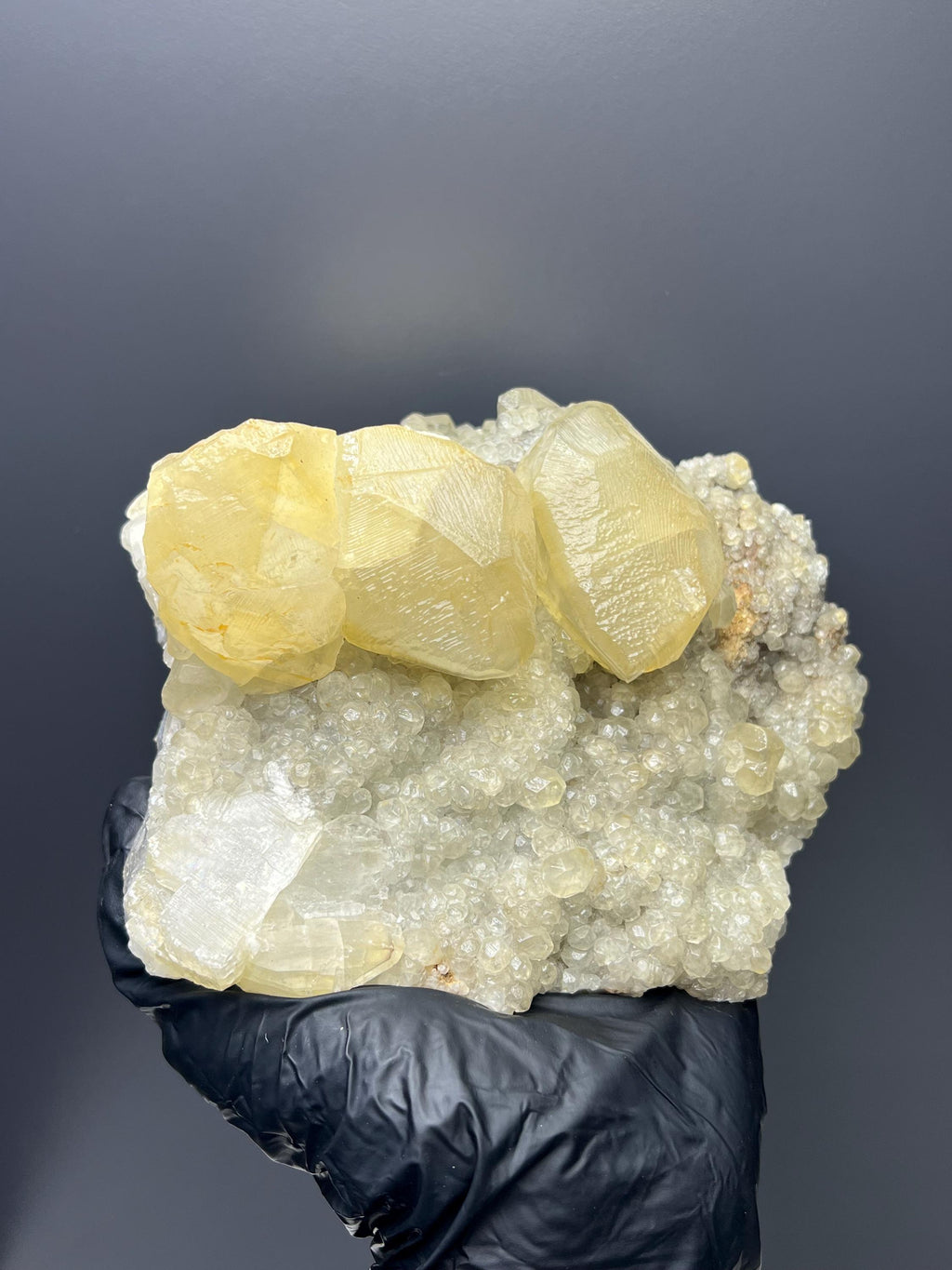 Very Showy, Crystal Calcite With Golden Yellow Calcite Balls - Crystal Gemstone AE 