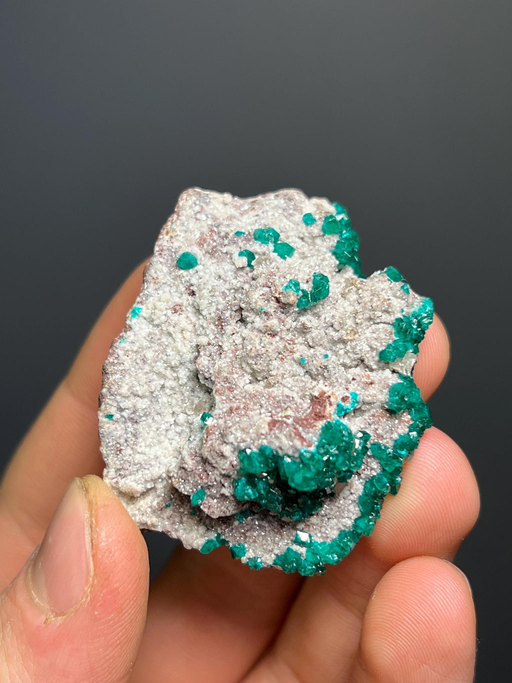 Dioptase With Cerussite - Namibia - Crystal Gemstone AE 