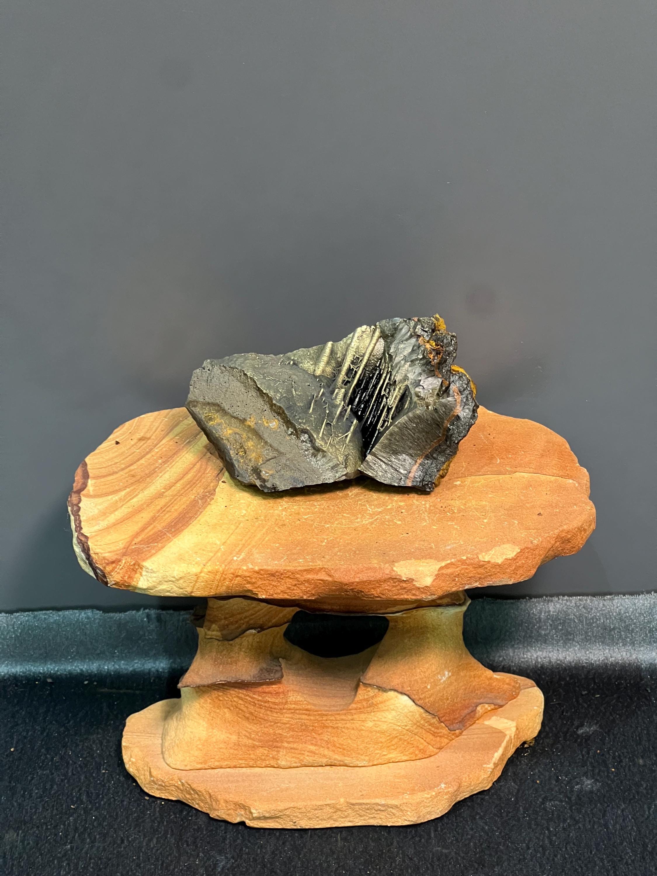 Very Showy Special Golden Color Stalactite Goethite - Crystal Gemstone AE 