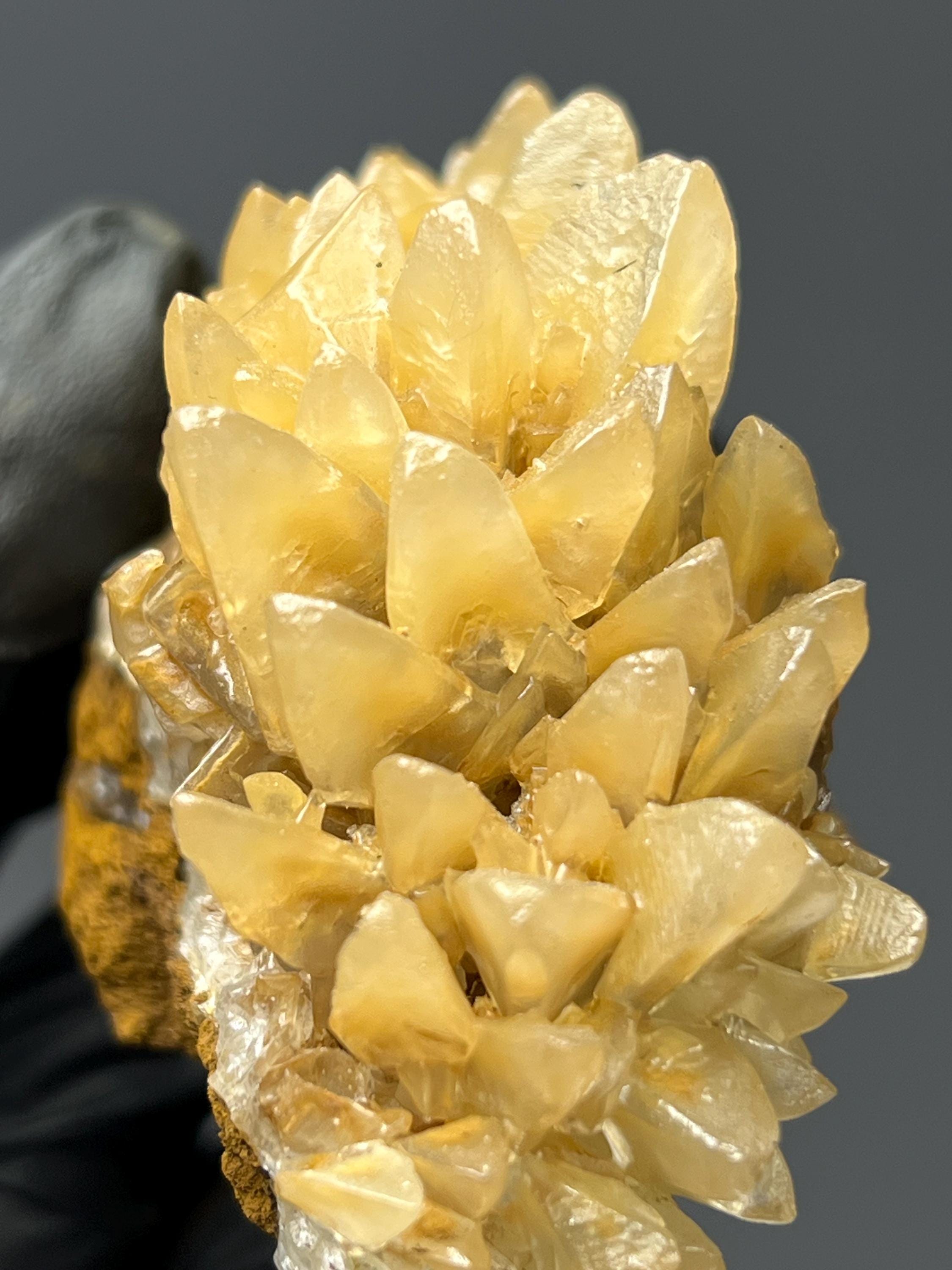 Yellow Crystal Calcite Specimen - Crystal Gemstone AE 