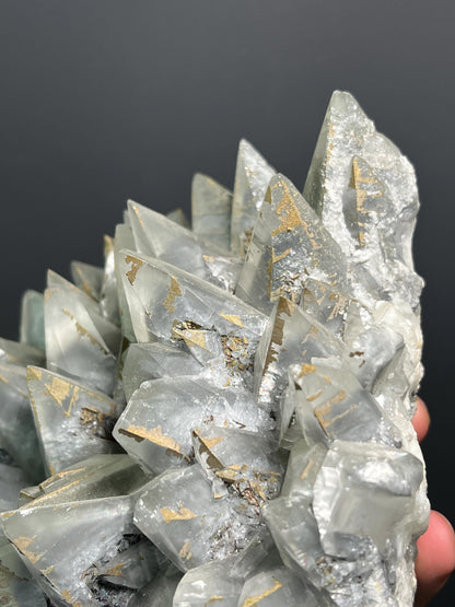 Large Size, Pyrite With Gray Crystal Calcite - Turkey