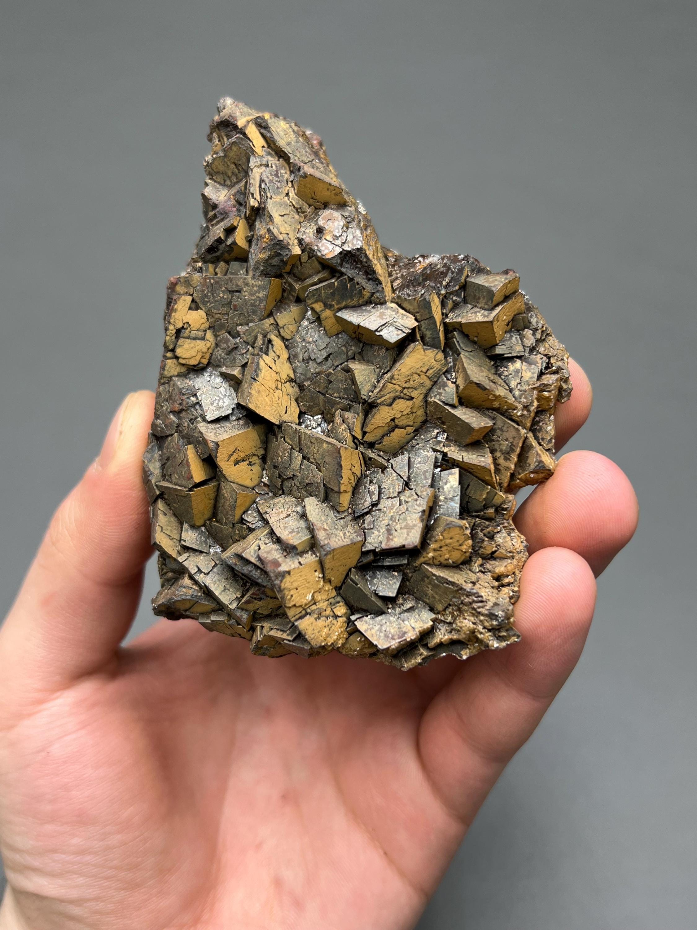 Very Special and showy limonite on iron Siderite, From Turkey - Crystal Gemstone AE 