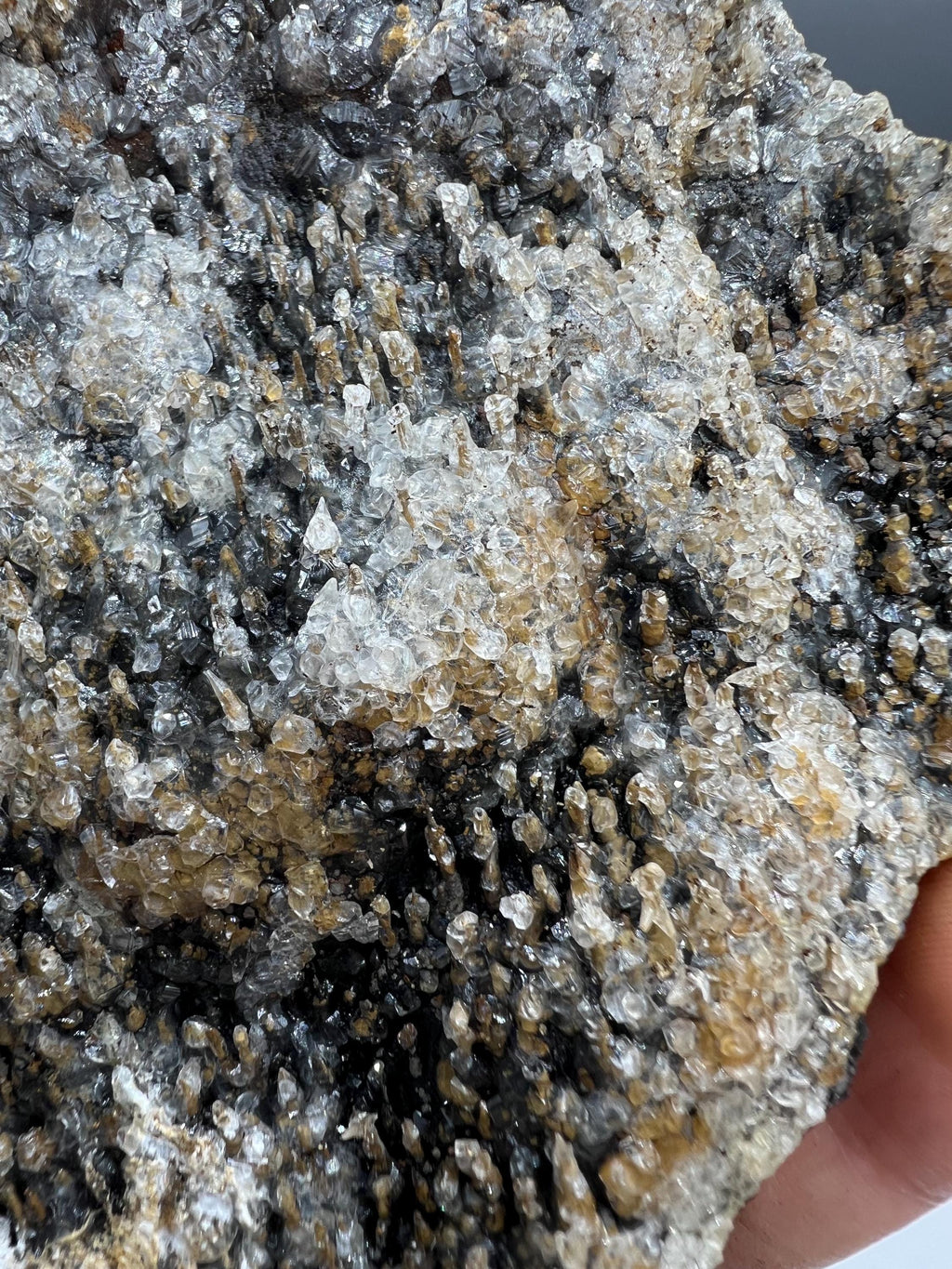 Very special museum quality crystal calcite and barite on stalactite hematite, Special collection piece - Crystal Gemstone AE 