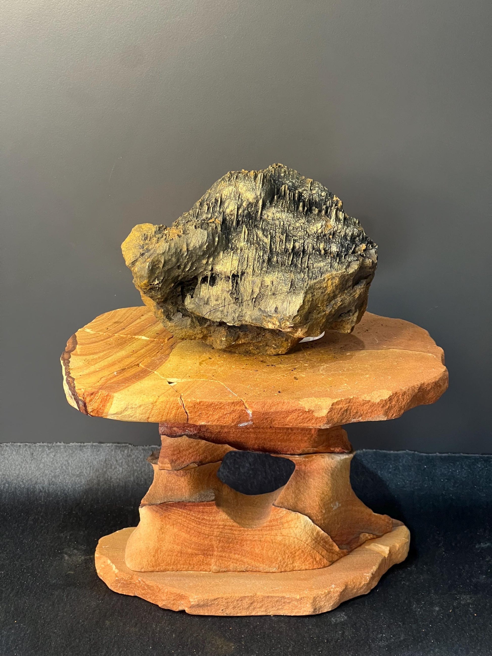 Museum Grade, Very Special Golden Color Stalactite Goethite Specimen - Crystal Gemstone AE 