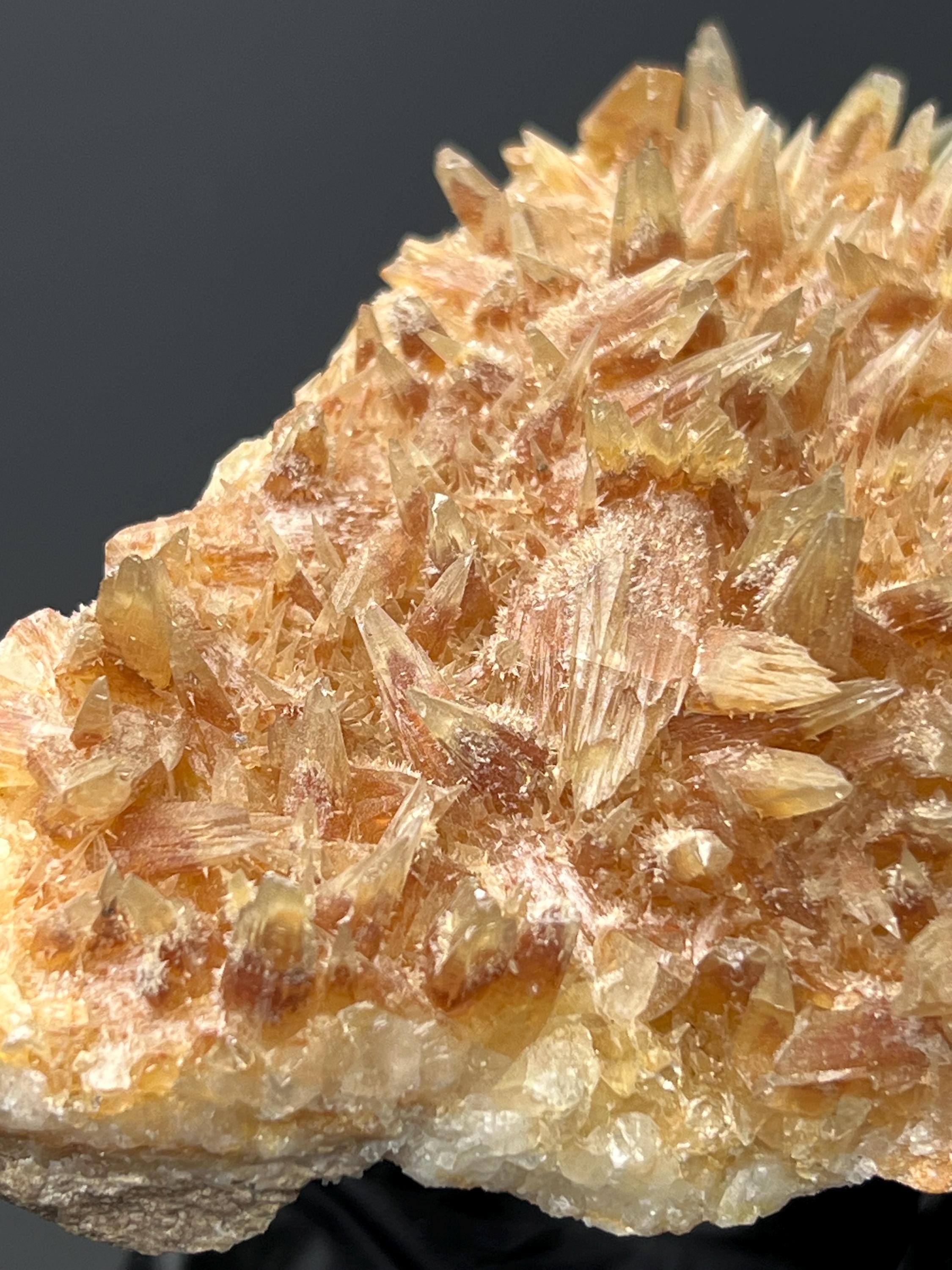 Feather Orange Crystal Calcite Specimen - Crystal Gemstone AE 