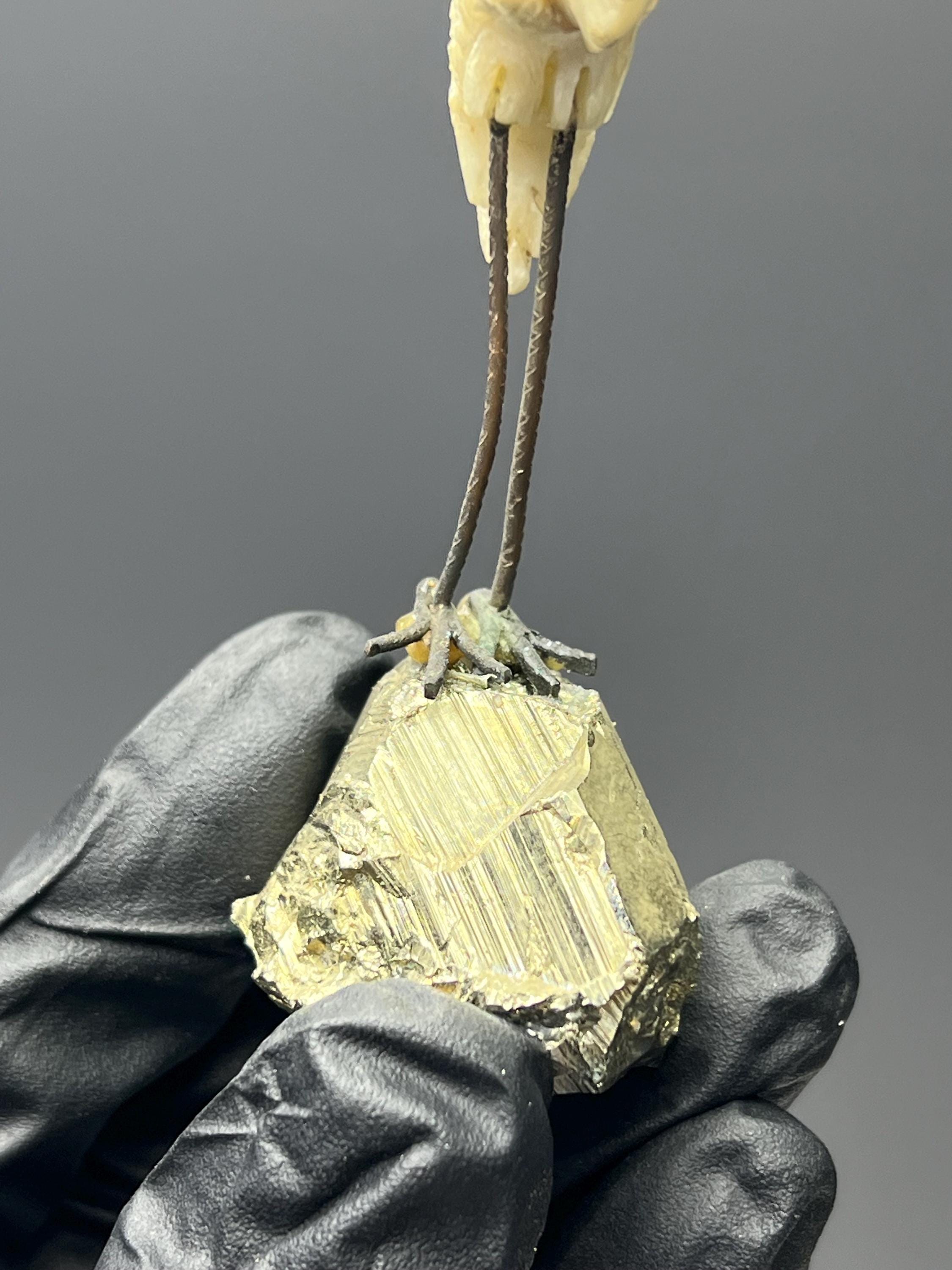 Pyrite Stone With Natural Stone Bird - Crystal Gemstone AE 