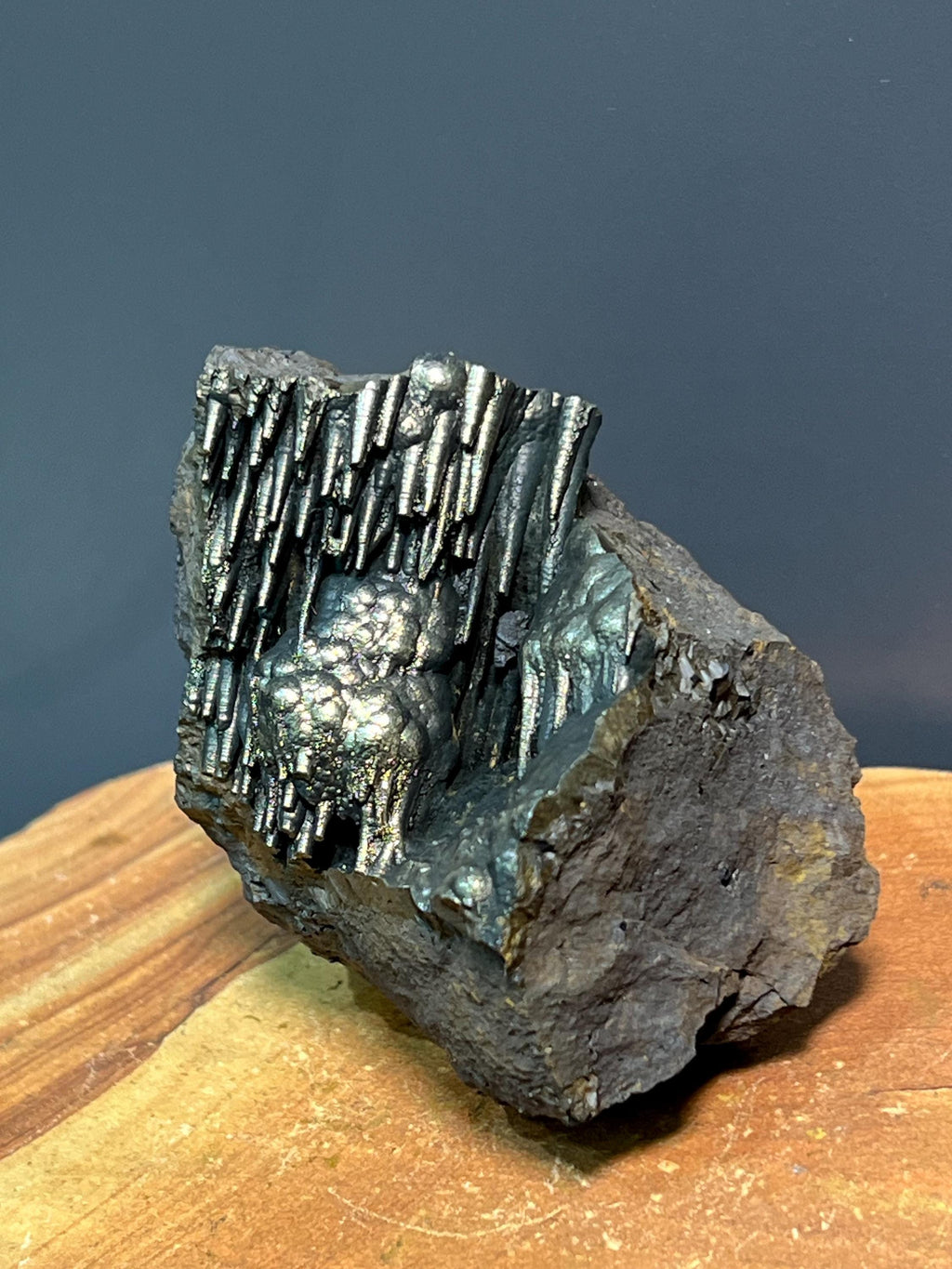 Showy Golden Color Stalactite Goethite Specimen, For Special Collection - Crystal Gemstone AE 