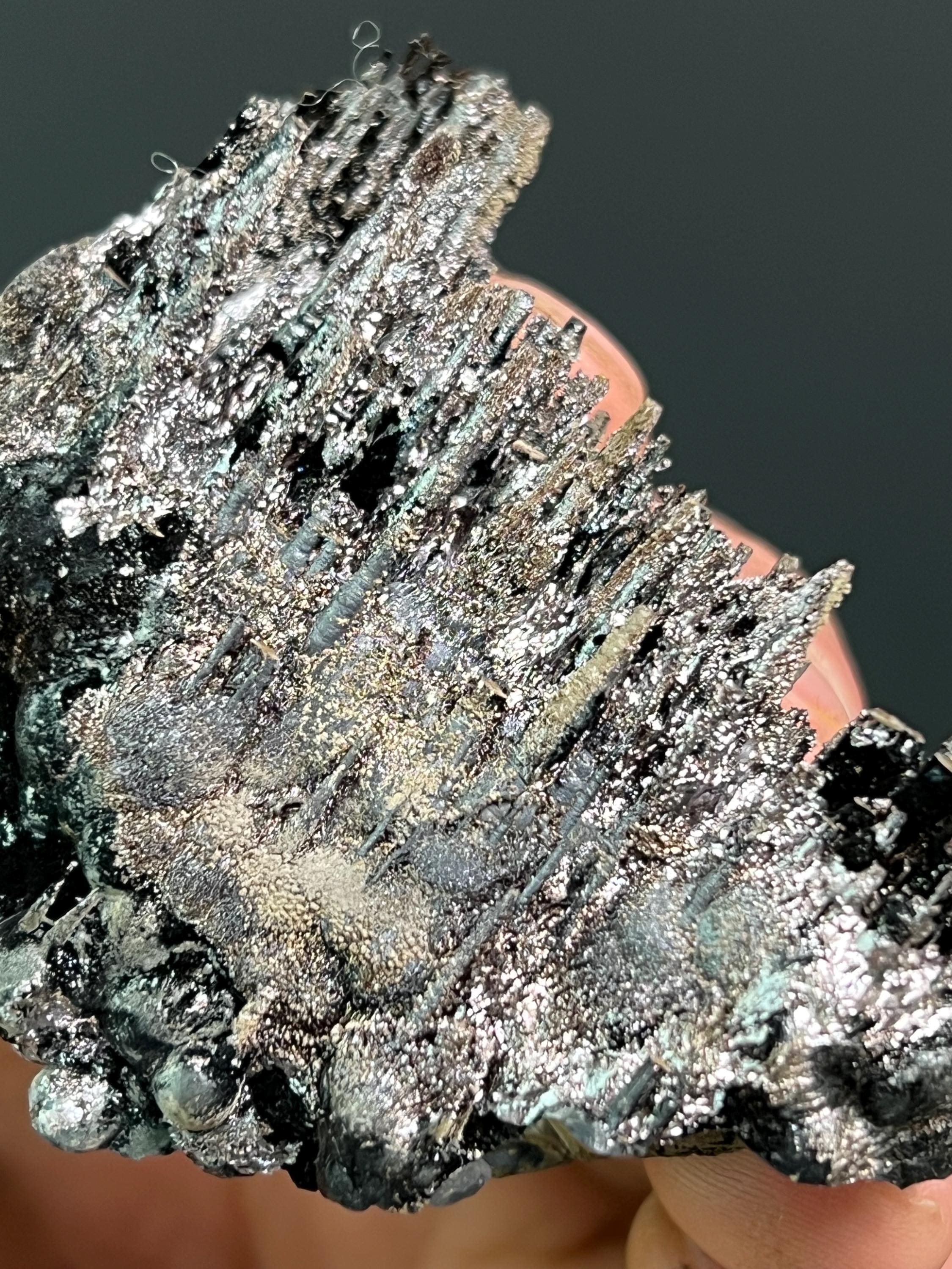 Specularite Goethite Stalactite Mineral Specimen, Starry Night Stone - Crystal Gemstone AE 