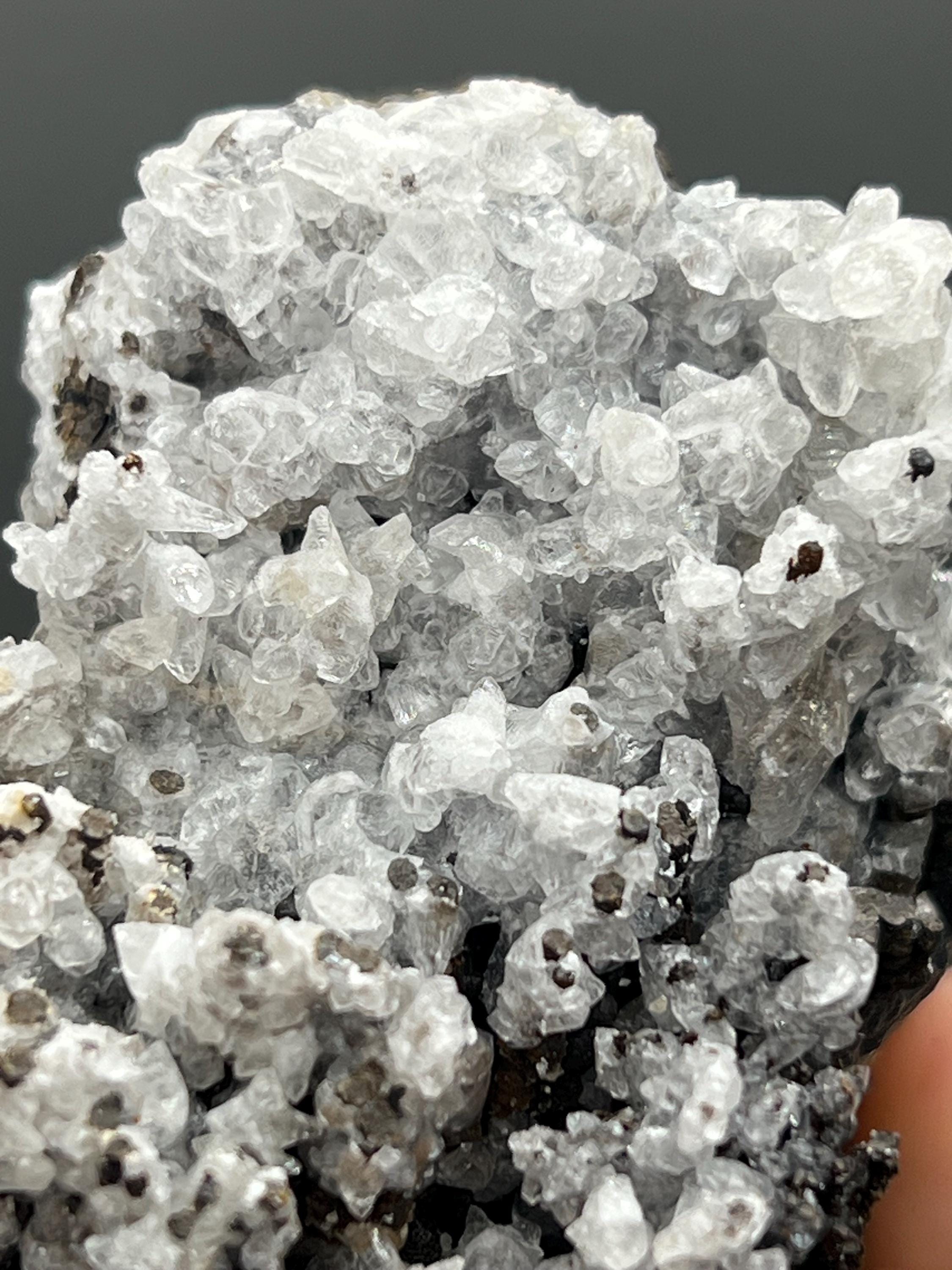 Crystal Calcite On Small Stalactites Hematite Specimen - Crystal Gemstone AE 