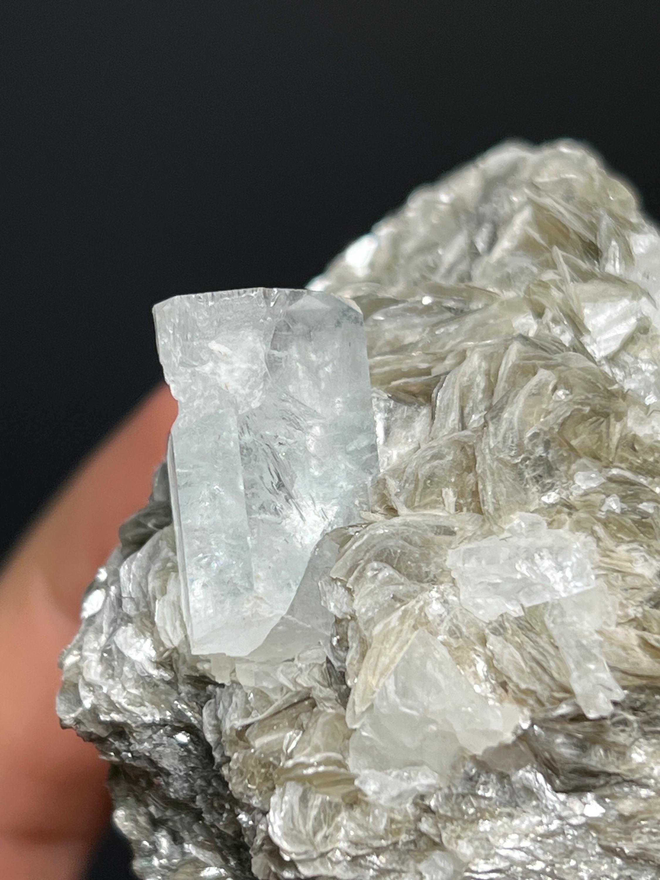 Aquamarine And Muscovite With Topaz - Pakistan - Crystal Gemstone AE 