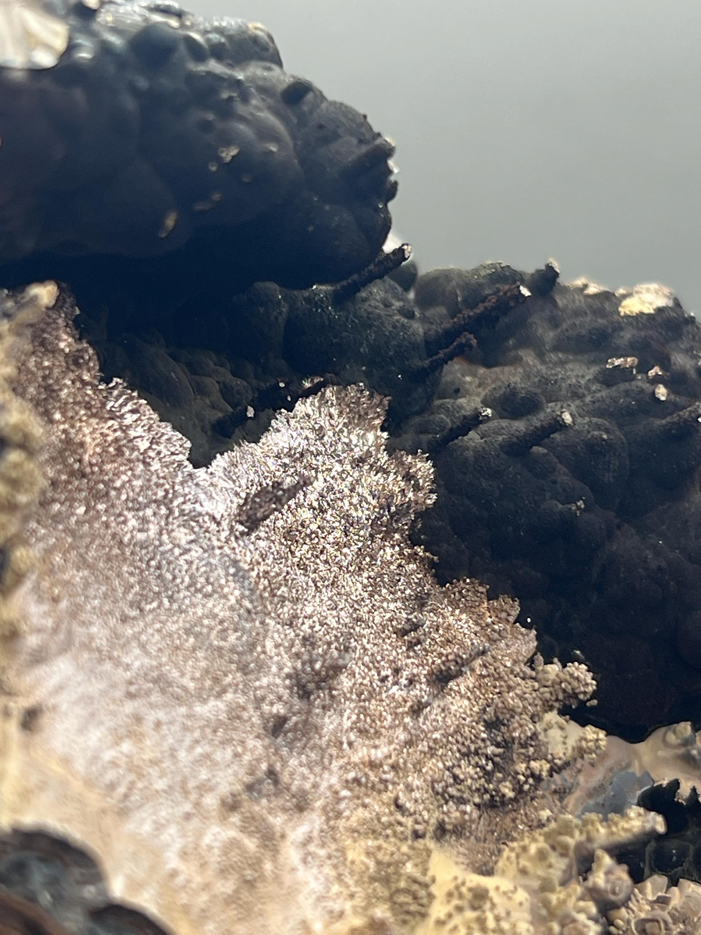 Very Special, Limonite And Specularite On Stalactite And Botryoidal Formed Goethite - Crystal Gemstone AE 