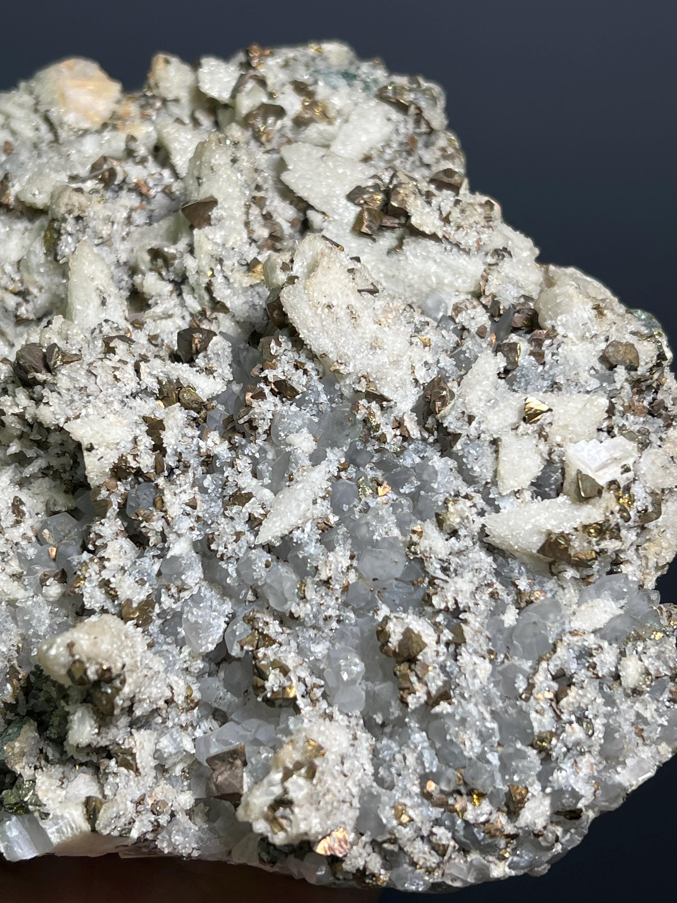 Pyrite On Calcite On Quartz, 5,3kg - Crystal Gemstone AE 