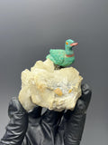 Crystal Quartz On Natural Stone Bird - Crystal Gemstone AE 