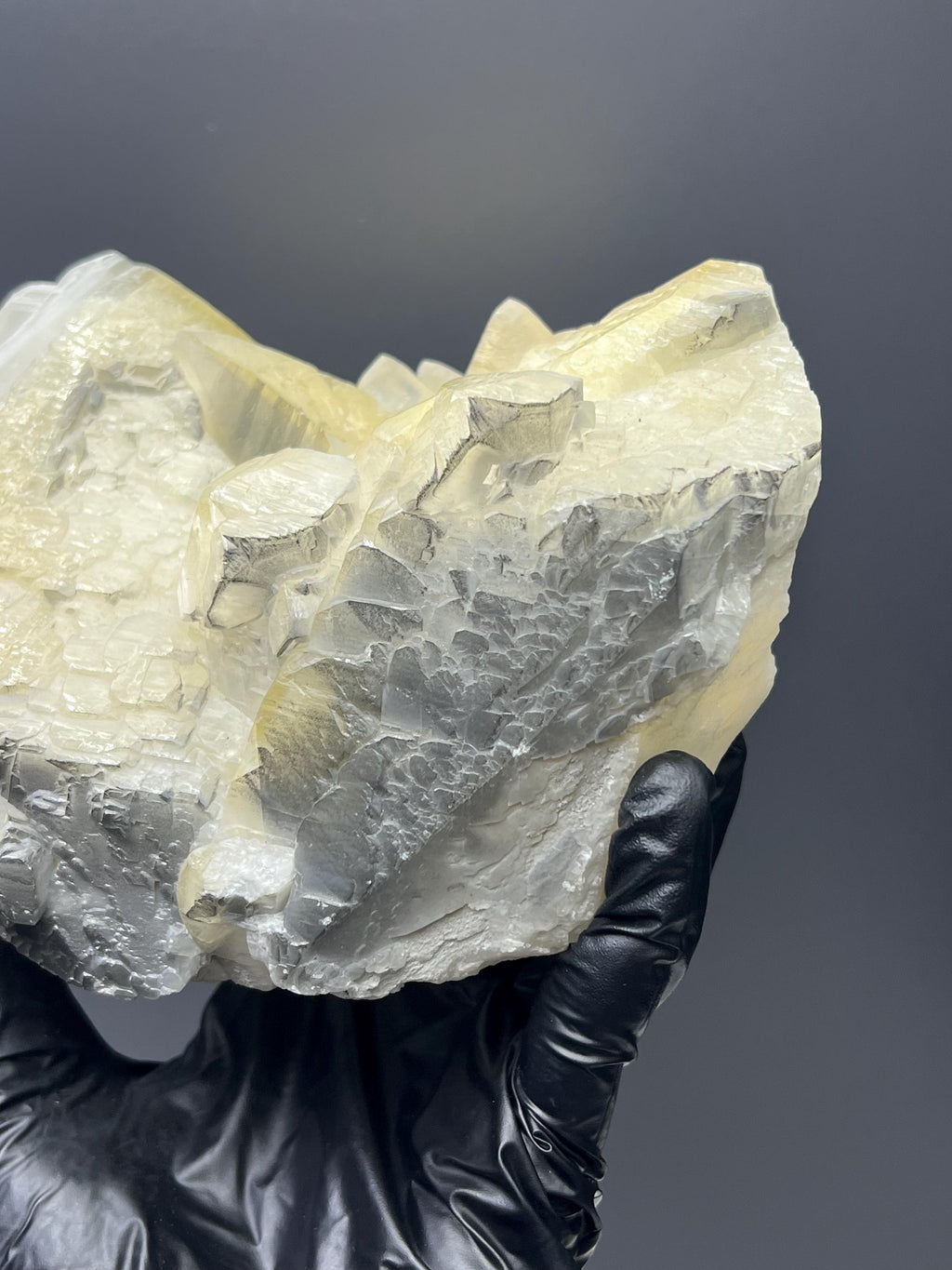 Natural Gray And Yellow Crystal Calcite Specimen - Crystal Gemstone AE 