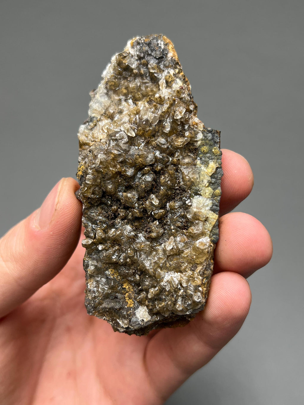 Very Special, Crystal Calcite On Hematite, From Turkey - Crystal Gemstone AE 