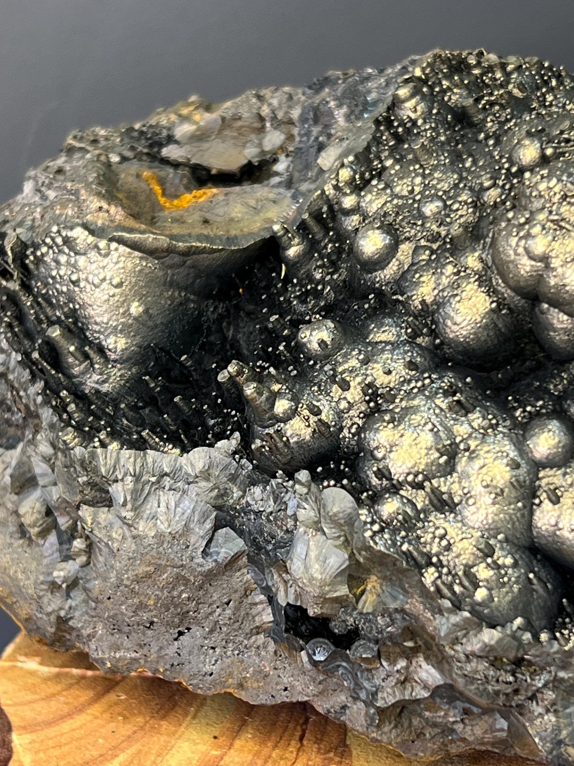 Museum Grade, Very Special Golden Color Stalactite And Botryoidal Formation Goethite Specimen - Crystal Gemstone AE 