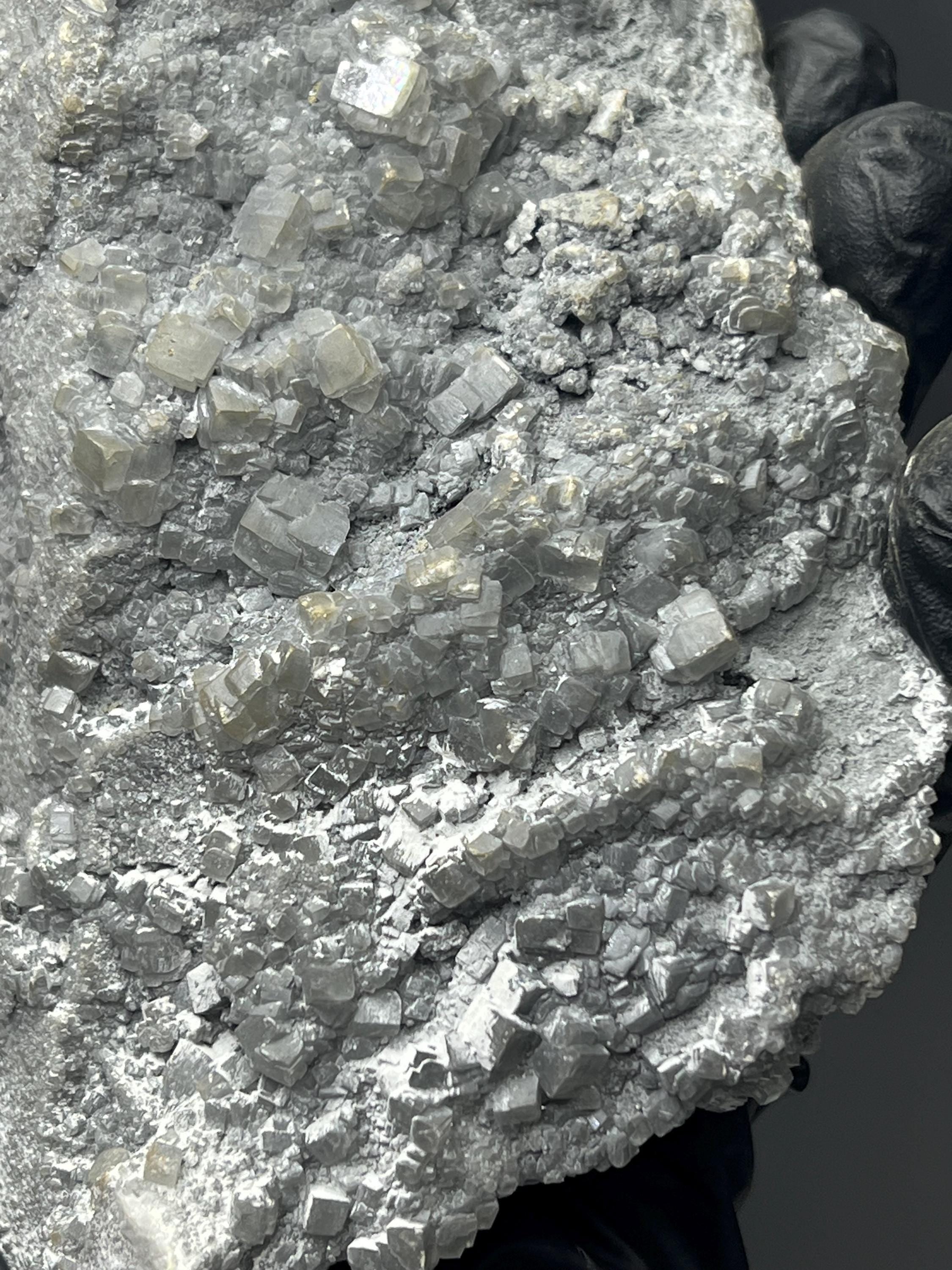 Special Cubic Clear Crystal Calcite On Gray Calcite - Crystal Gemstone AE 