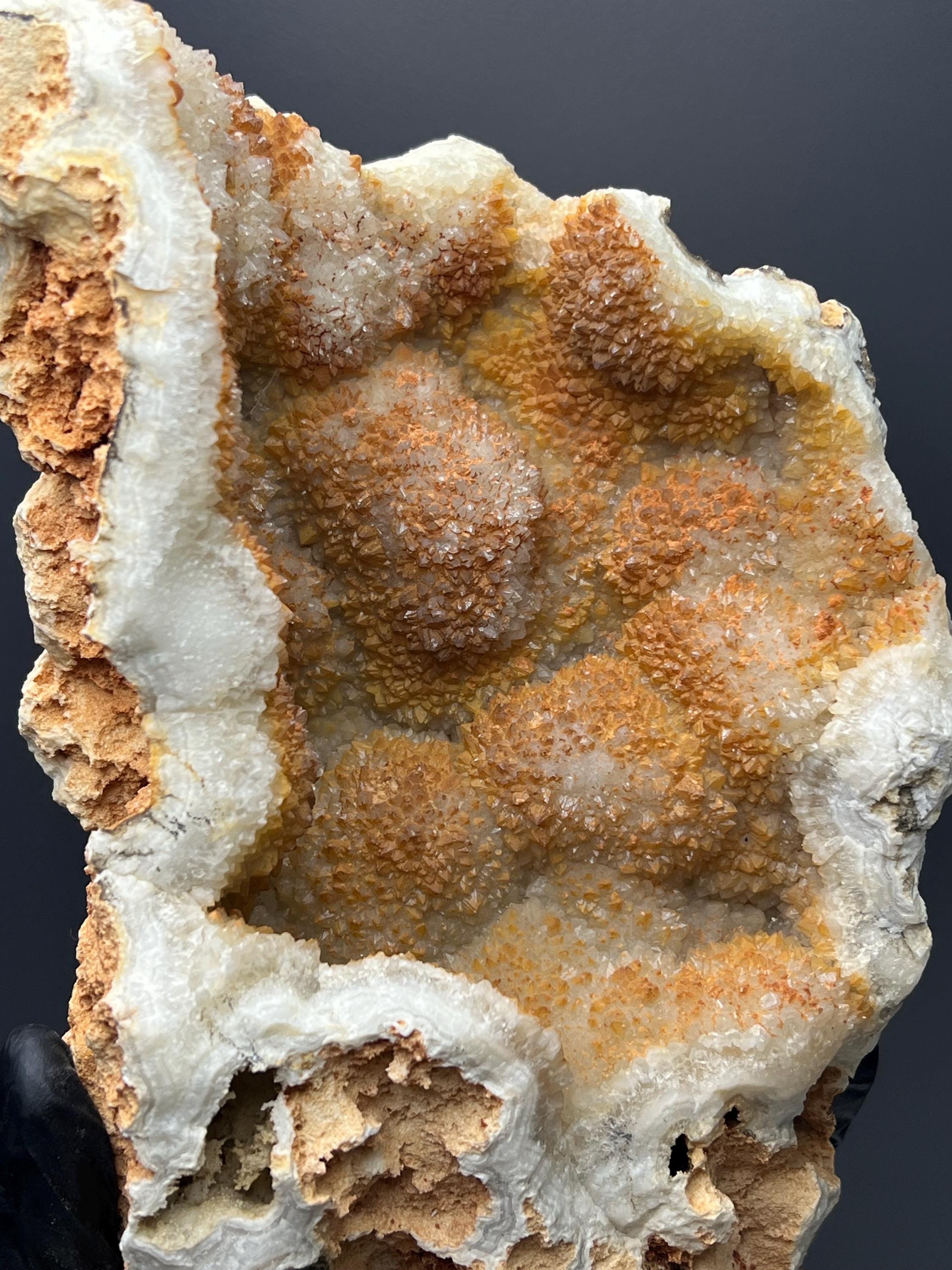 Orange Crystal Calcite Specimen - Crystal Gemstone AE 