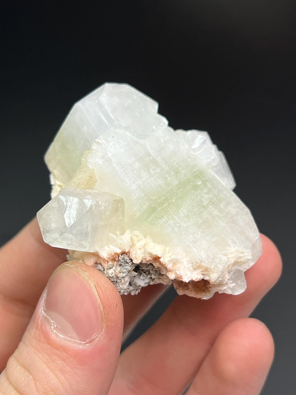Fluorapophyllite With Apophyllite Stilbite - Crystal Gemstone AE 
