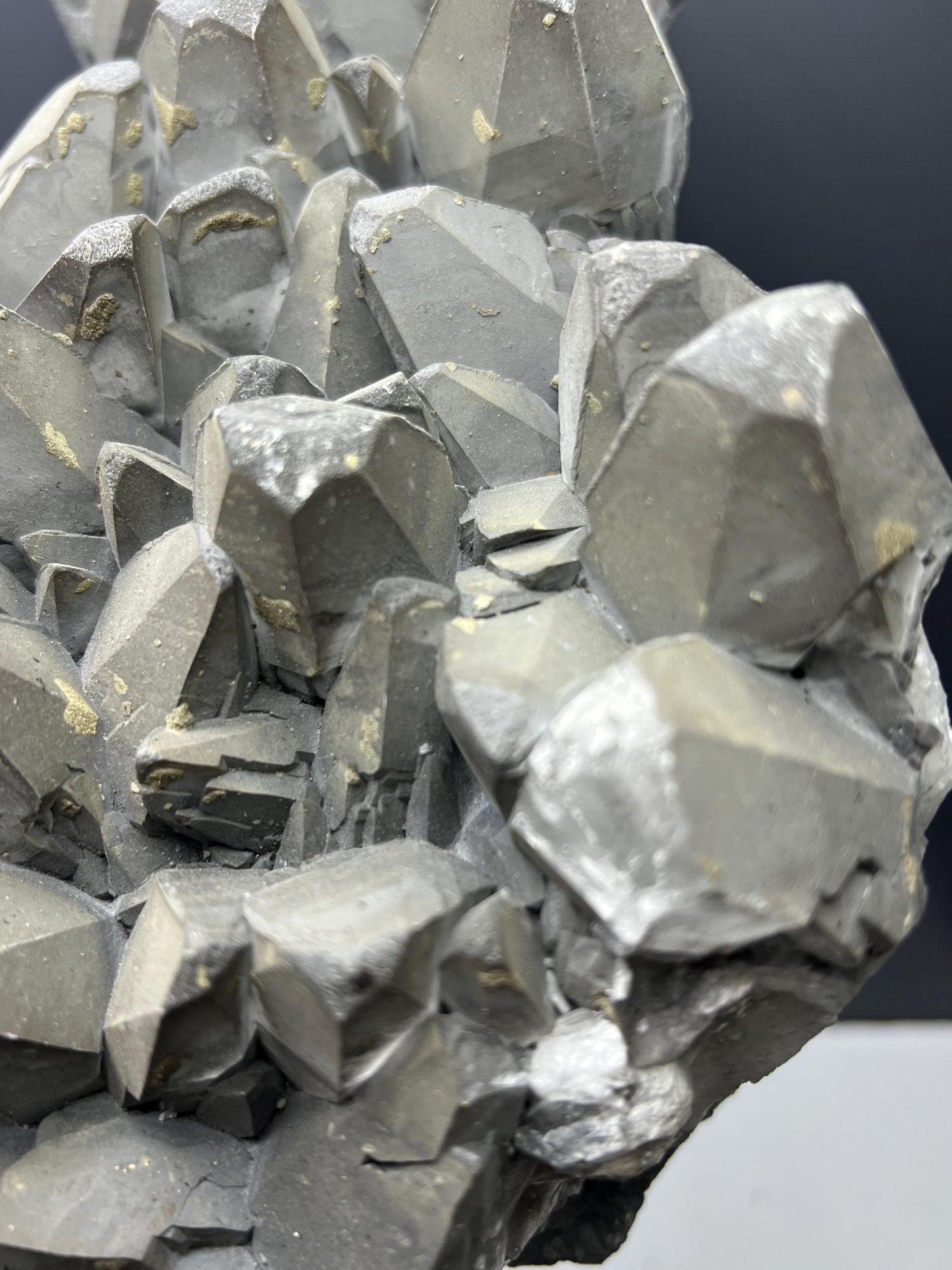 Museum Quality! Extra Large Pyrite With Gray Crystal Calcite